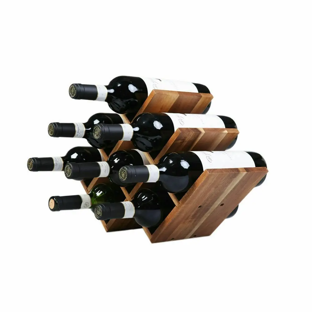 Sherwood Home Natural Acacia Wood 8 Bottle Tabletop Wine Rack - Brown