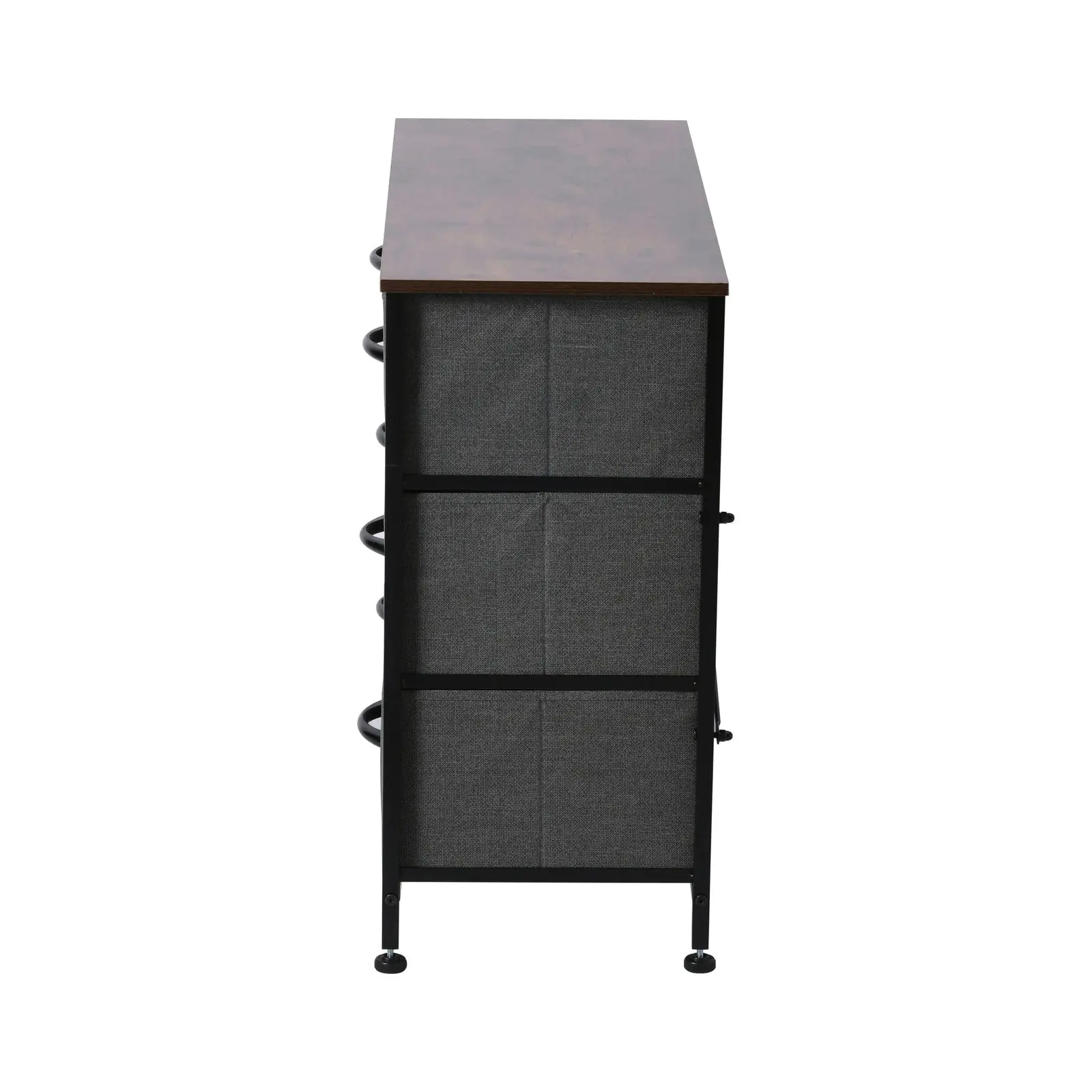 Sherwood Luna 6 Drawer Fabric Home Storage Dresser Charcoal 