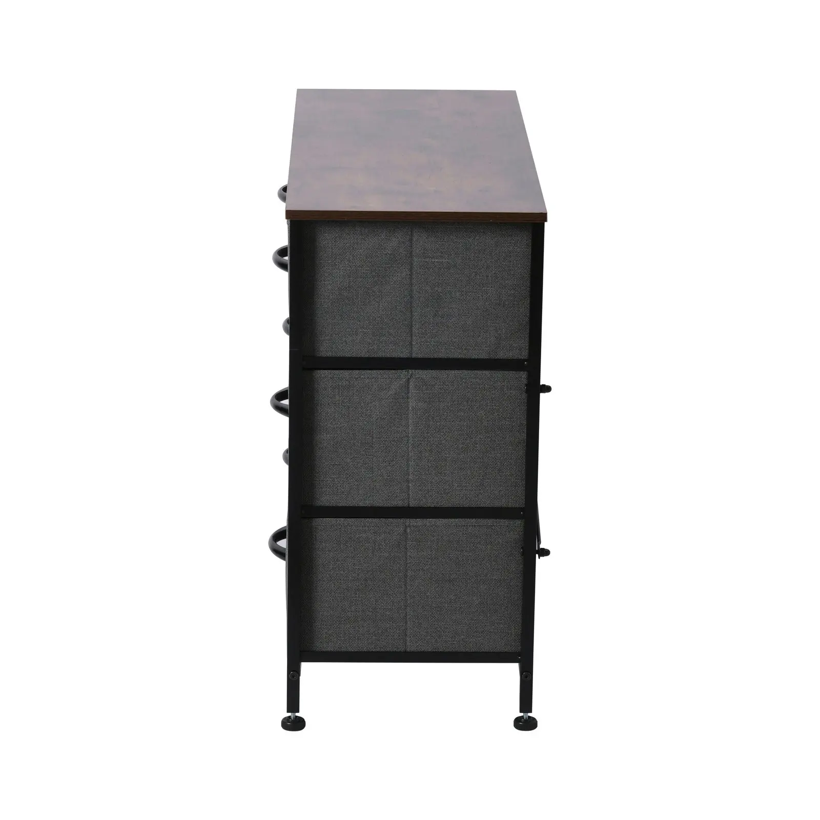 Sherwood Luna 6 Drawer Fabric Home Storage Dresser Charcoal 