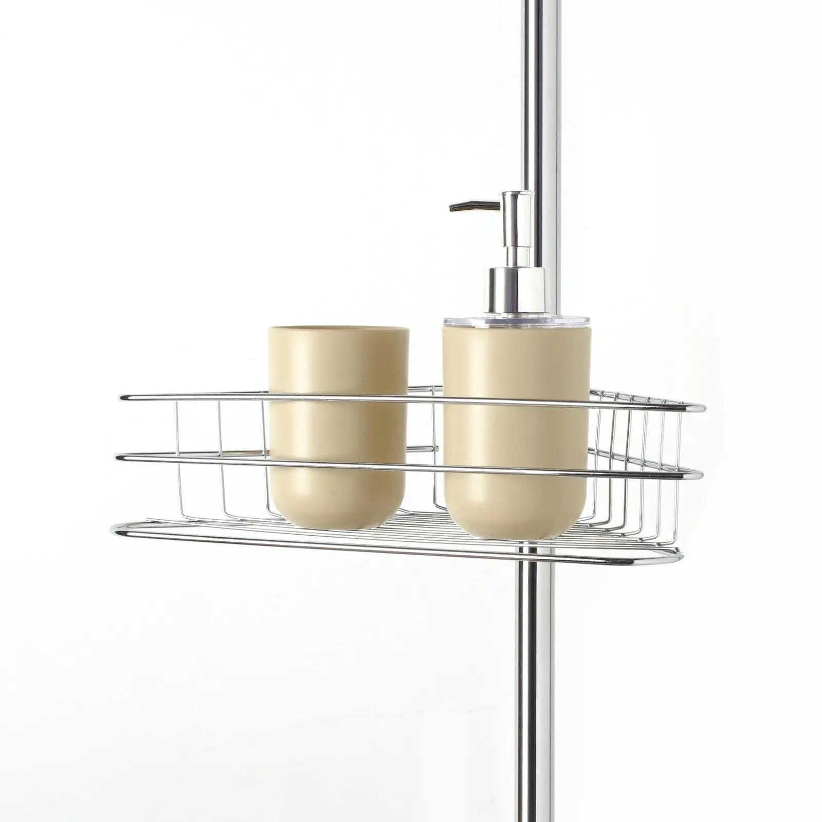 Sherwood Home Adjustable Telescopic 4 Tier Corner Shower Caddy Rack Silver