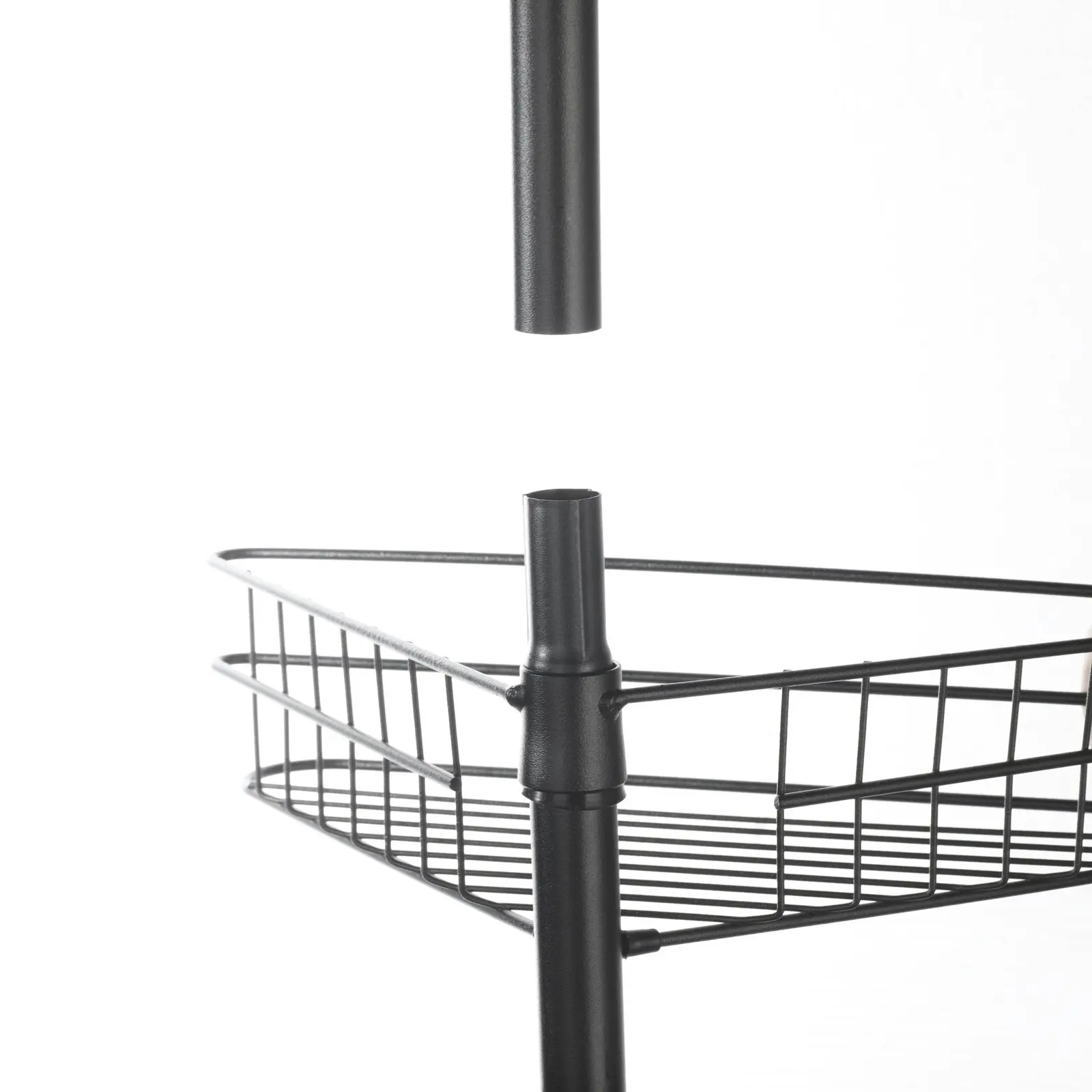 Sherwood Home Adjustable Telescopic 4 Tier Corner Shower Caddy Rack Black