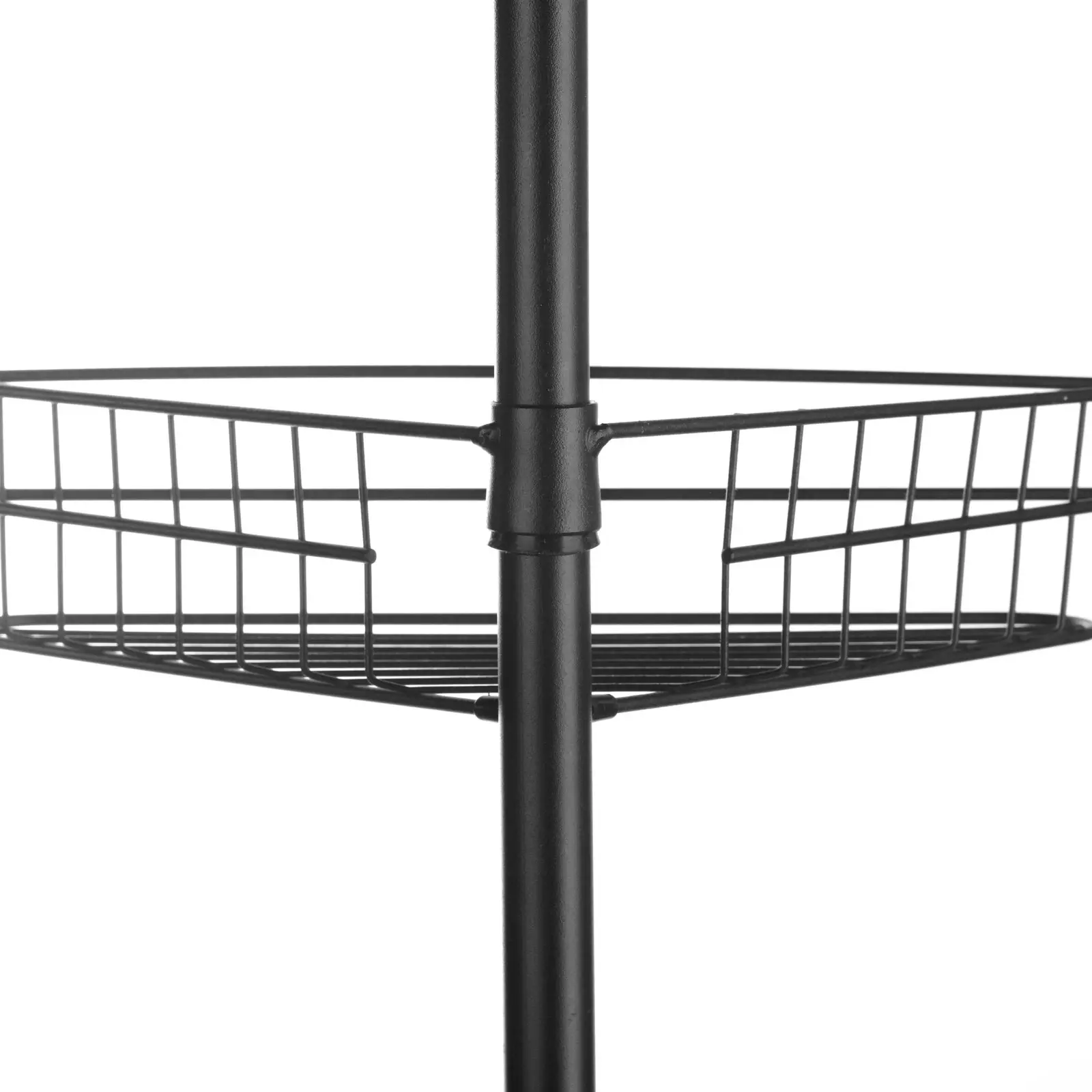 Sherwood Home Adjustable Telescopic 4 Tier Corner Shower Caddy Rack Black