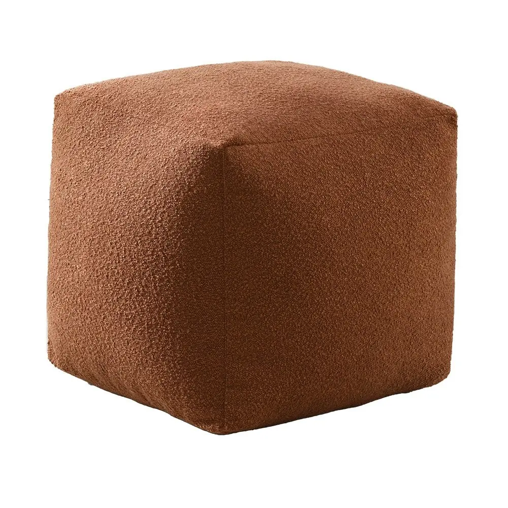 Cadence & Co. Blake Boucle Pouffe Cover Rust 50x50x50cm