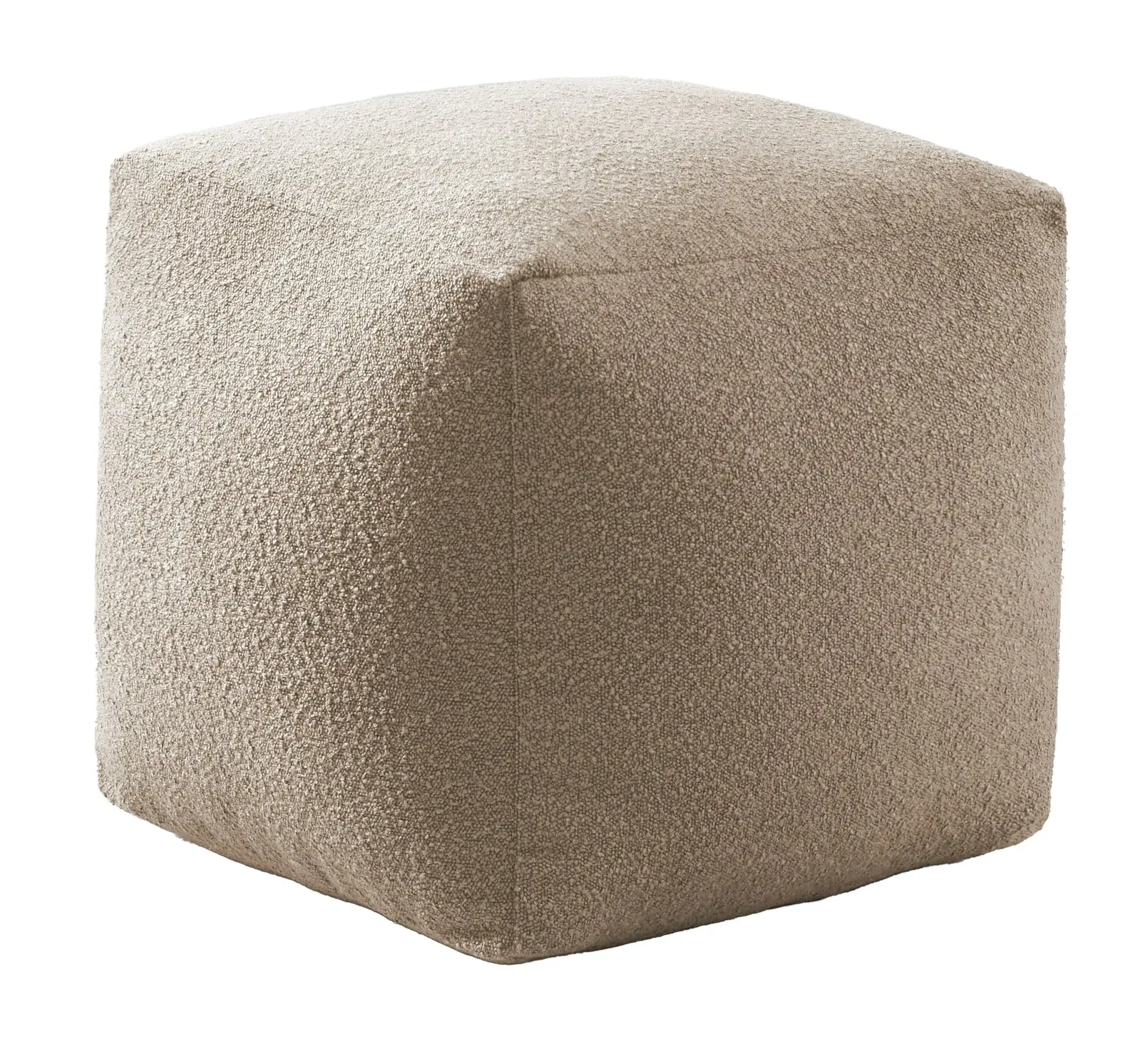 Cadence & Co. Blake Boucle Pouffe Cover Tan 50x50x50cm