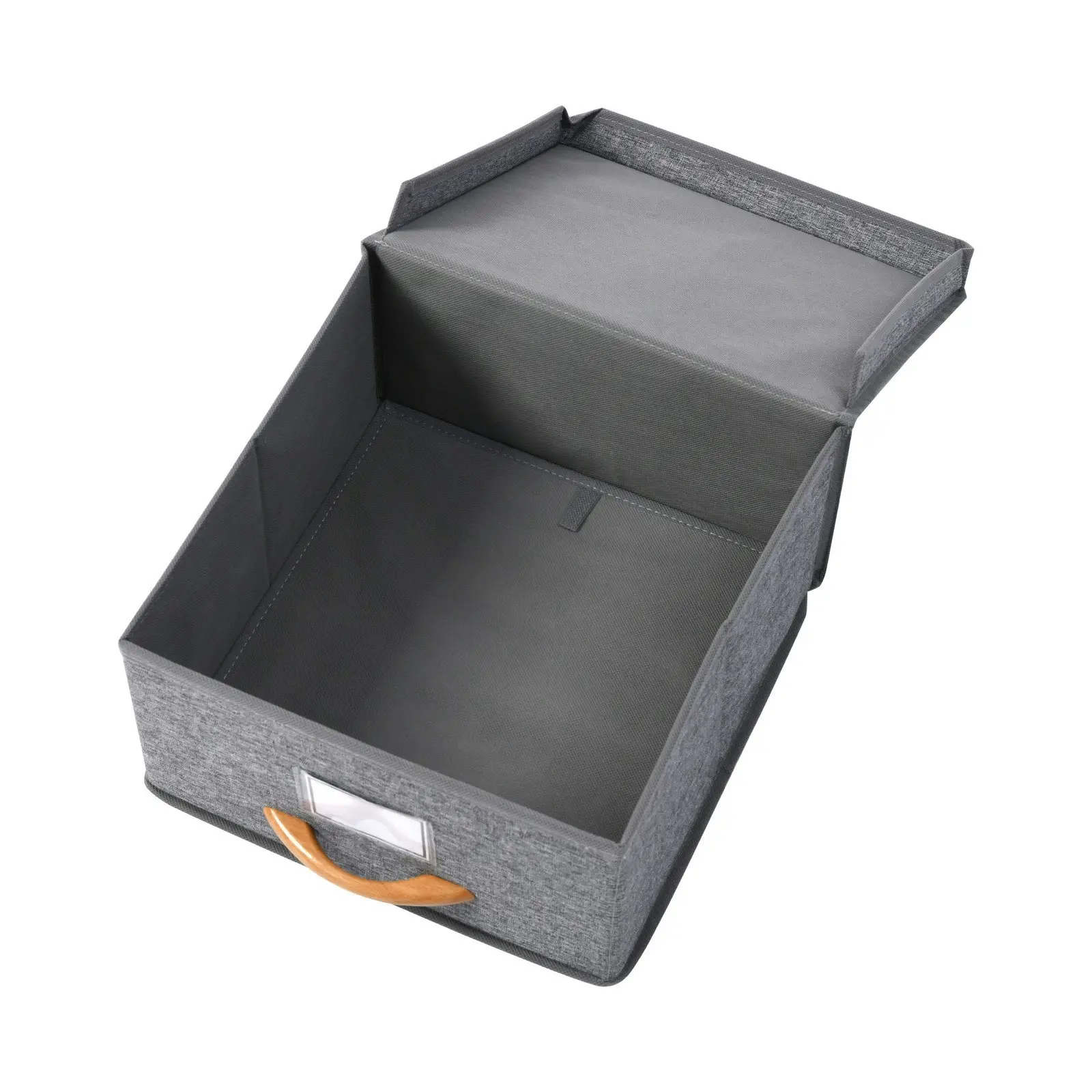 Takara Kicho Fabric Collapsible Storage Box With Lid Grey 30x30 x16cm