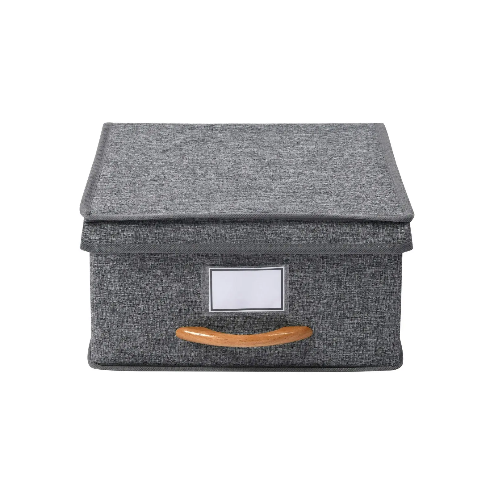 Takara Kicho Fabric Collapsible Storage Box With Lid Grey 30x30 x16cm