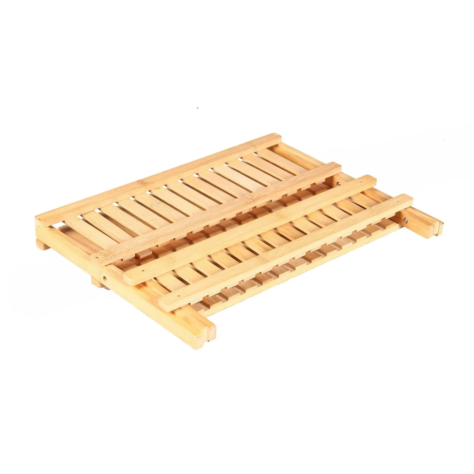 Sherwood Home Bamboo Folding Dish Rack - Natural Brown - 45x33x26cm