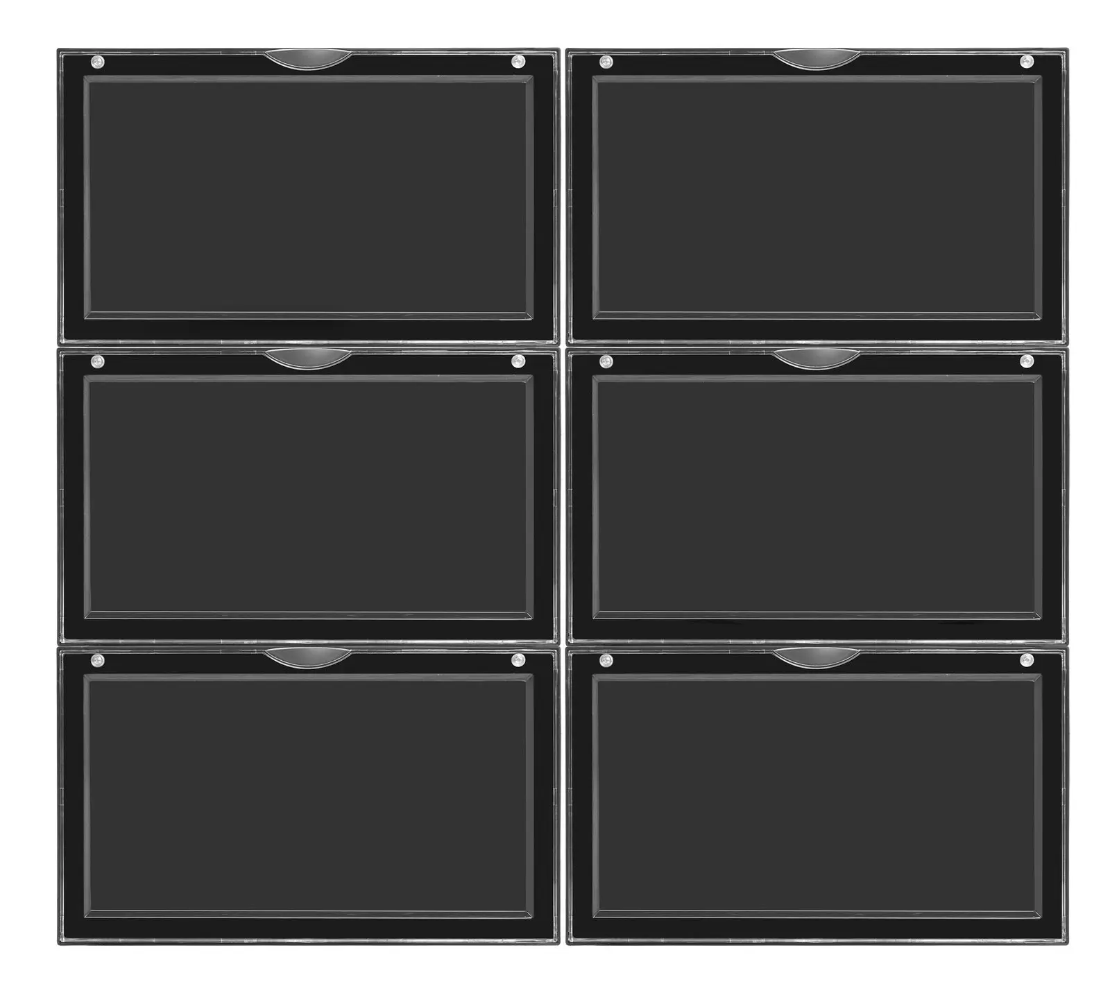 Sherwood Kicks Side Display Stackable Shoe Storage Box Black - 6 Pack