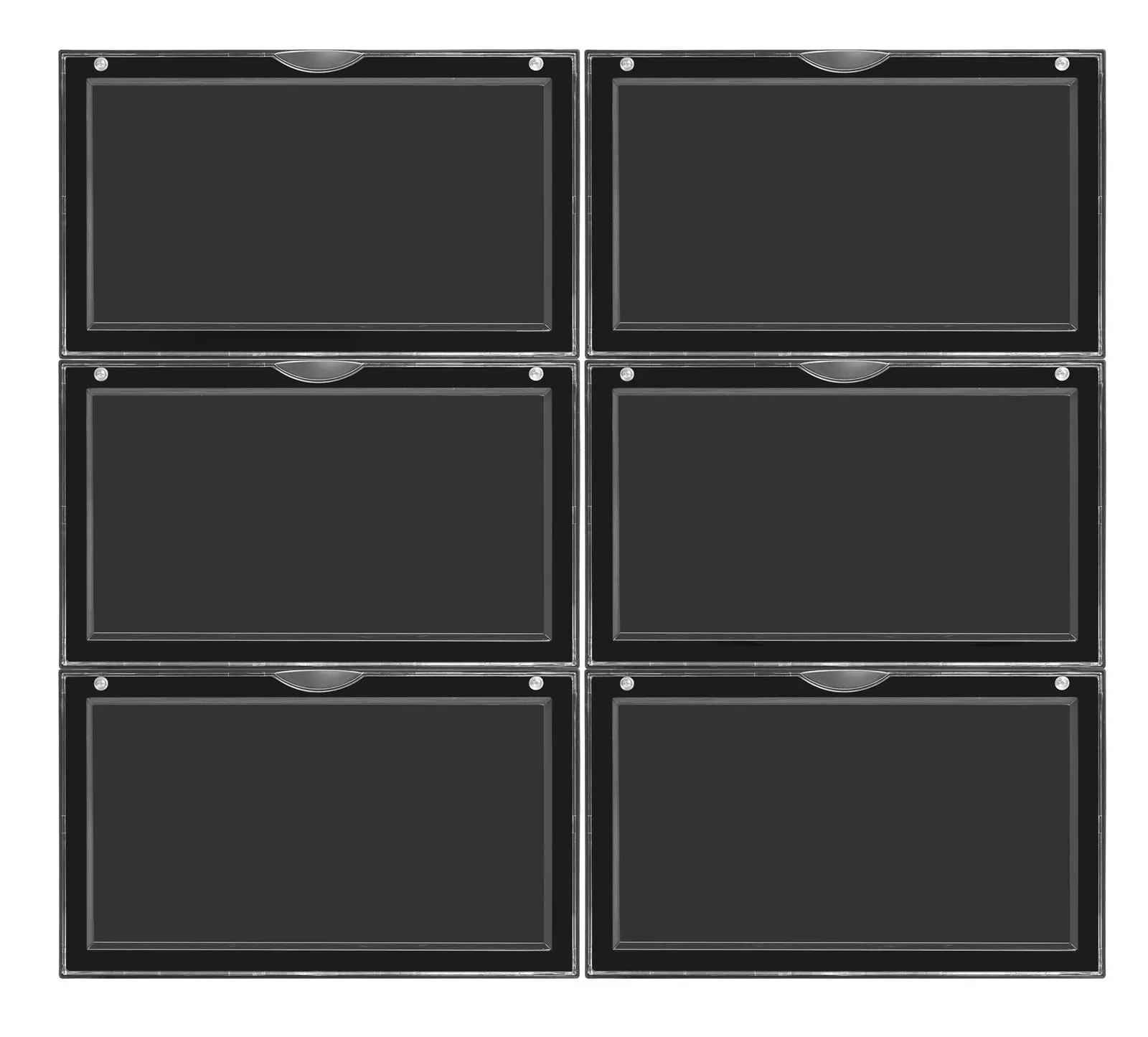 Sherwood Kicks Side Display Stackable Shoe Storage Box Black - 6 Pack