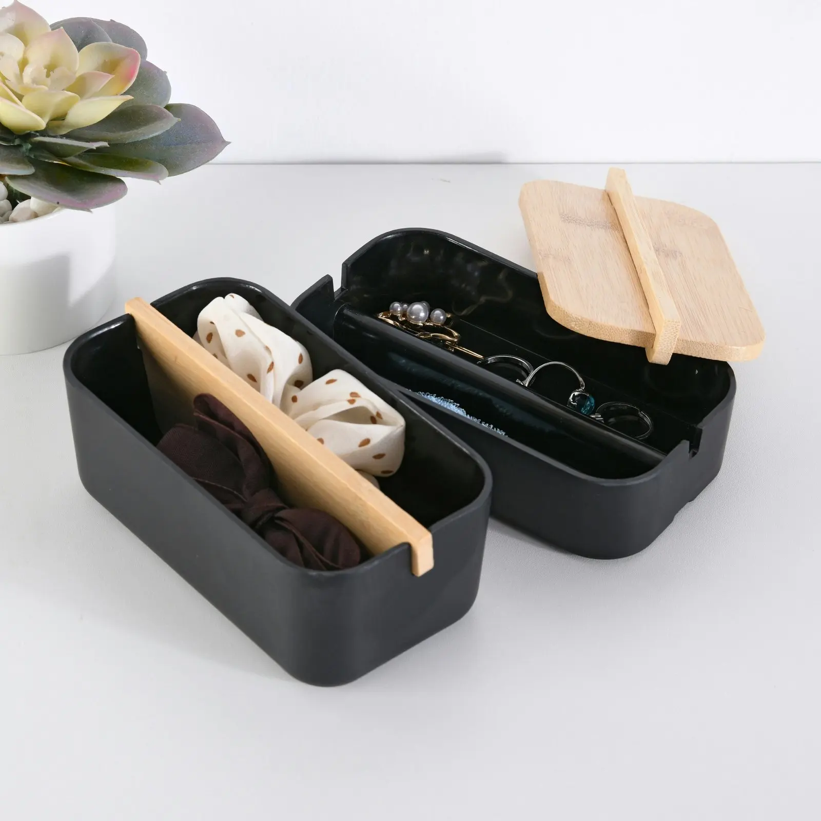 Takara Takae - Bamboo Double Layer Jewellery Box Black