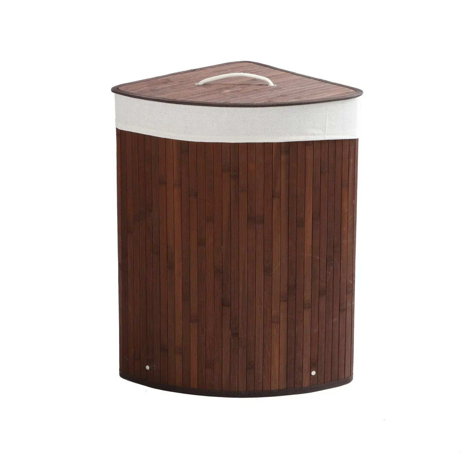 Sherwood Home Corner Folding Bamboo Laundry Hamper Brown 35x35x60cm