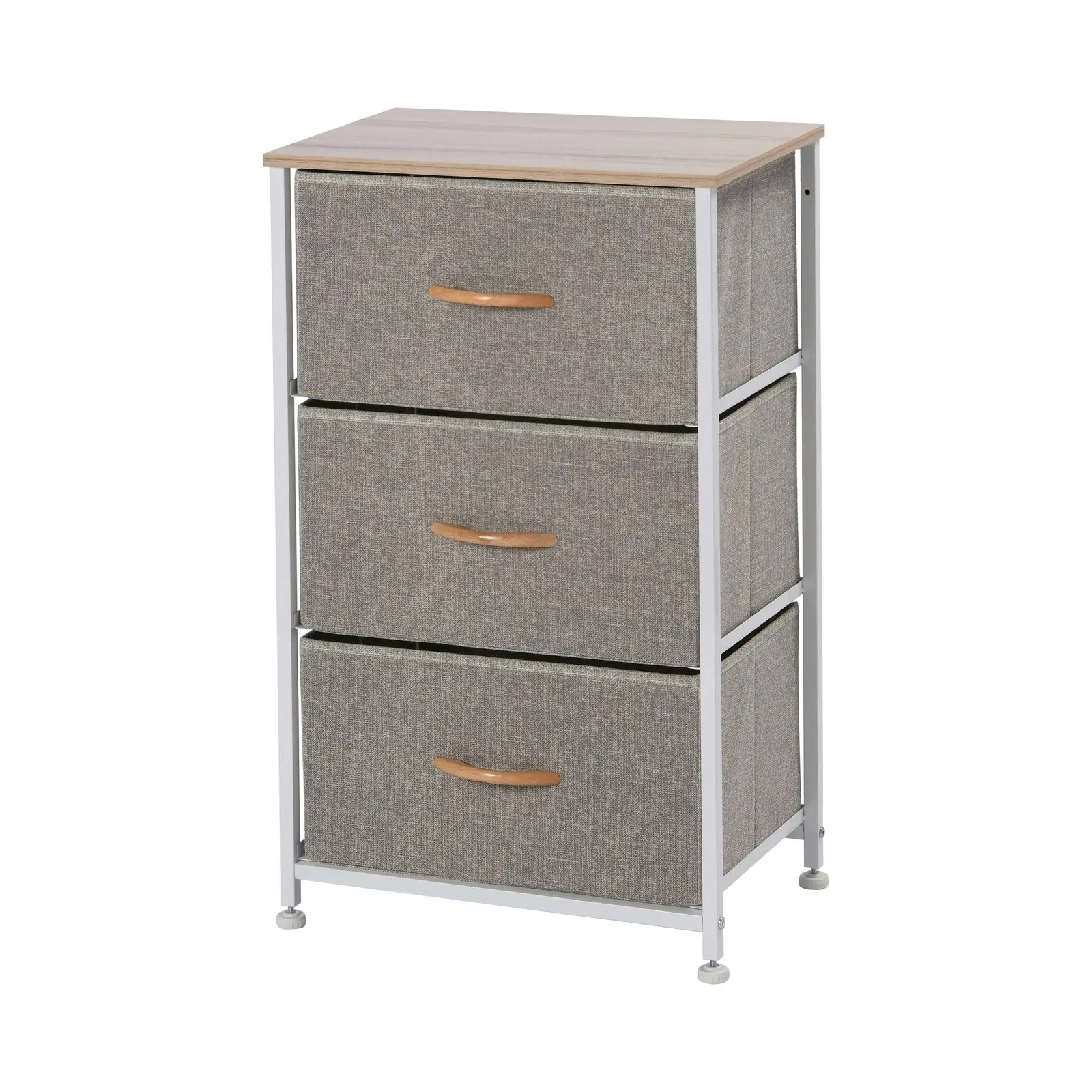 Sherwood Luna 3 Drawer Fabric Home Dresser Cream