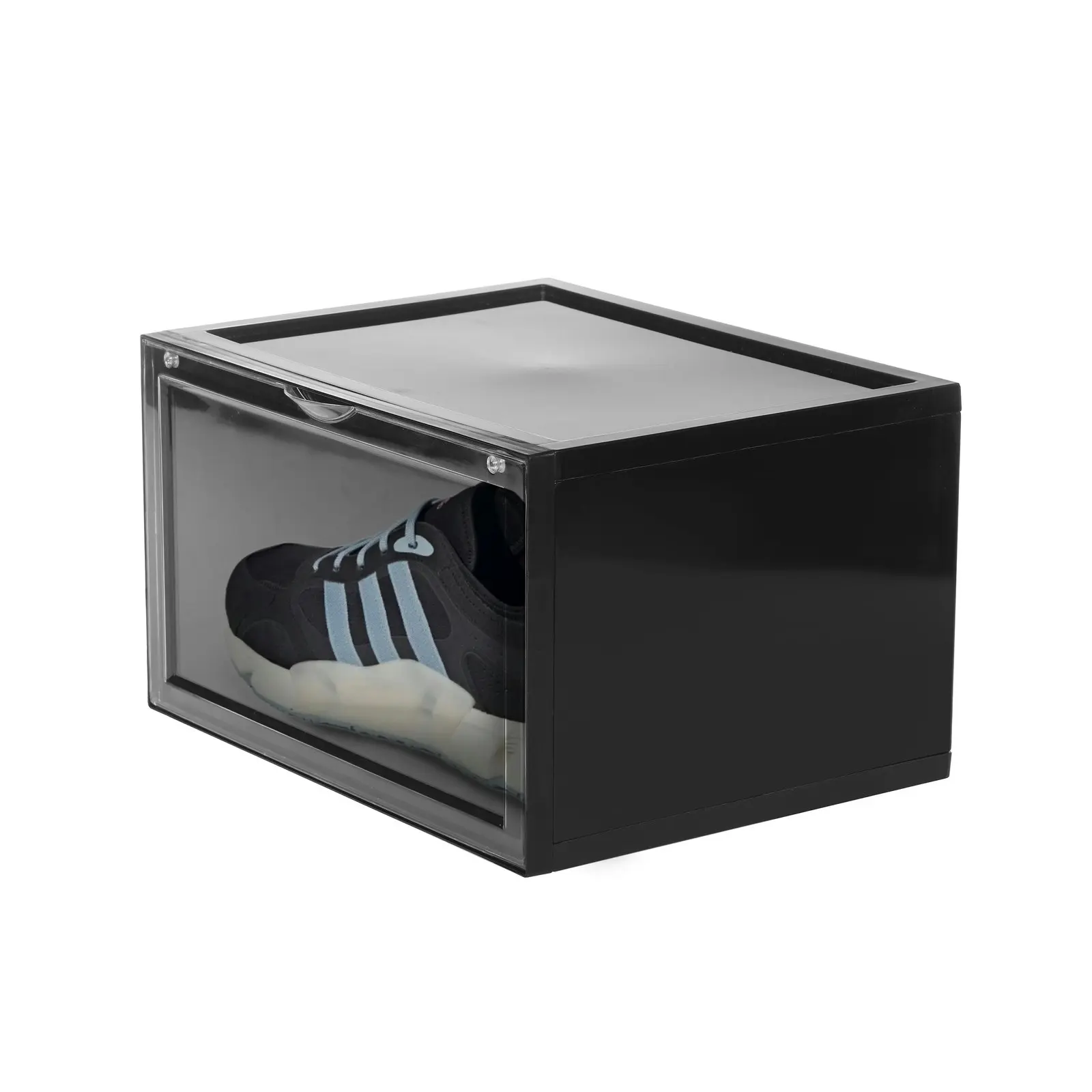 Sherwood Home Kicks Side Display Stackable Shoe Storage Box Black 36X28X22Cm