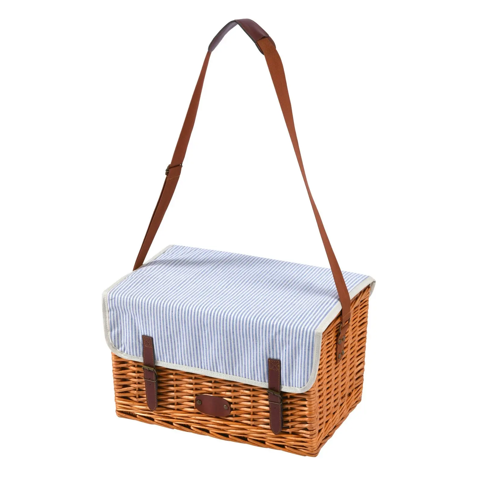 Vibes Hunter 4 Person Natural Willow Picnic Basket Set