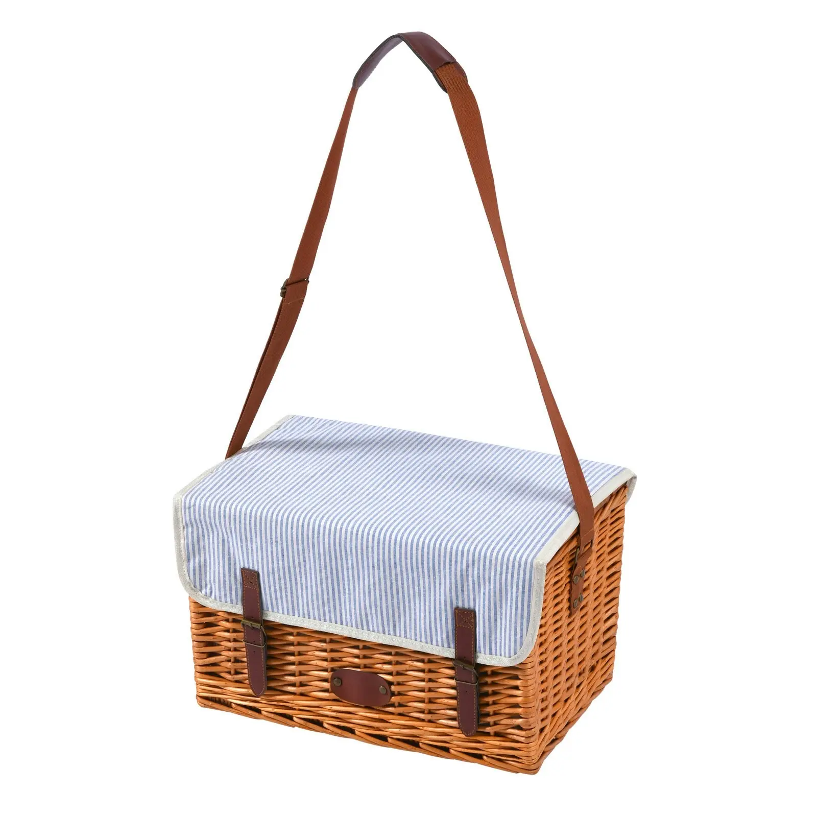 Vibes Hunter 4 Person Natural Willow Picnic Basket Set