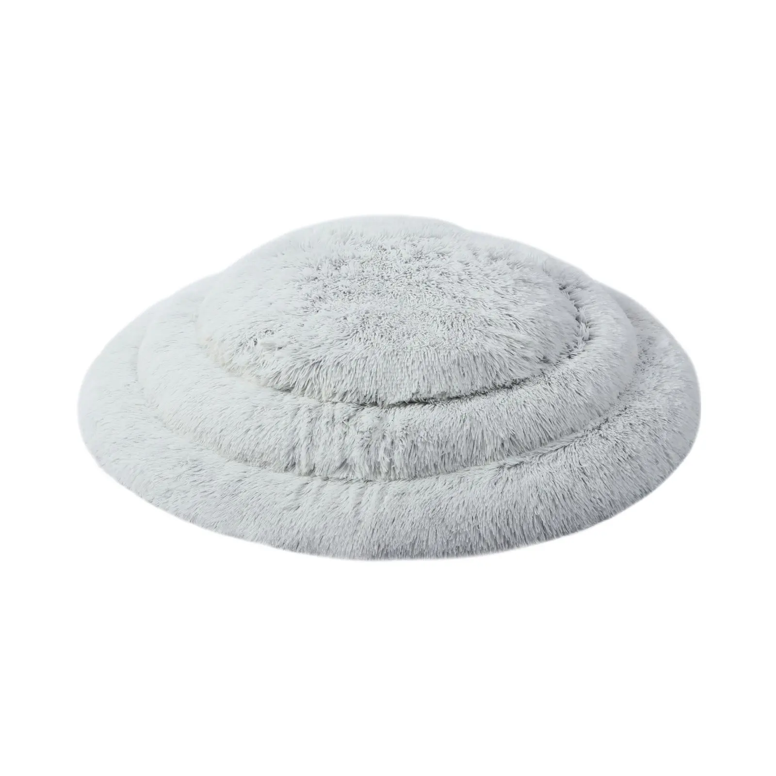 Charlie's Shaggy Faux Fur Round Calming Dog Mat Arctic White Small