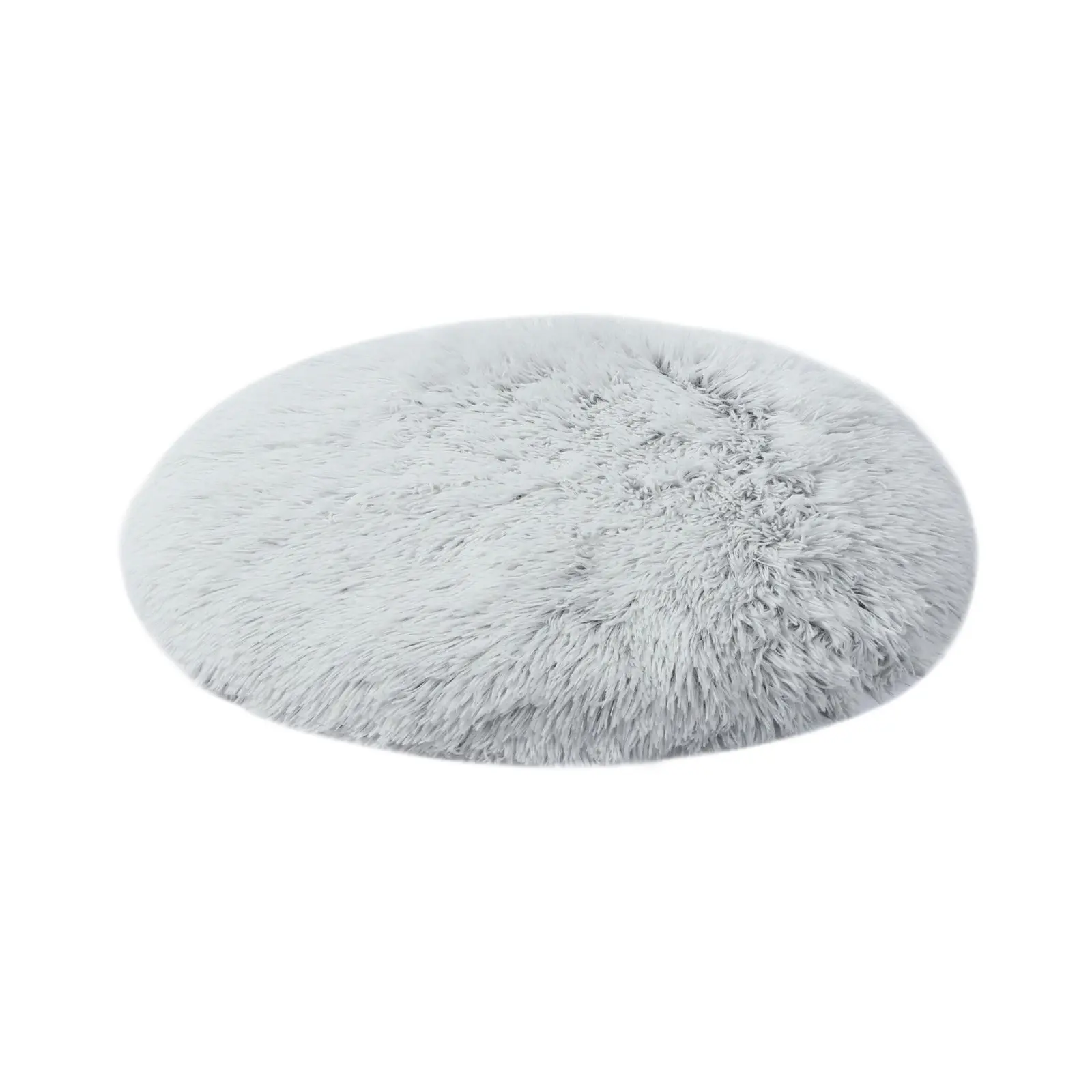 Charlie's Shaggy Faux Fur Round Calming Dog Mat Arctic White Small