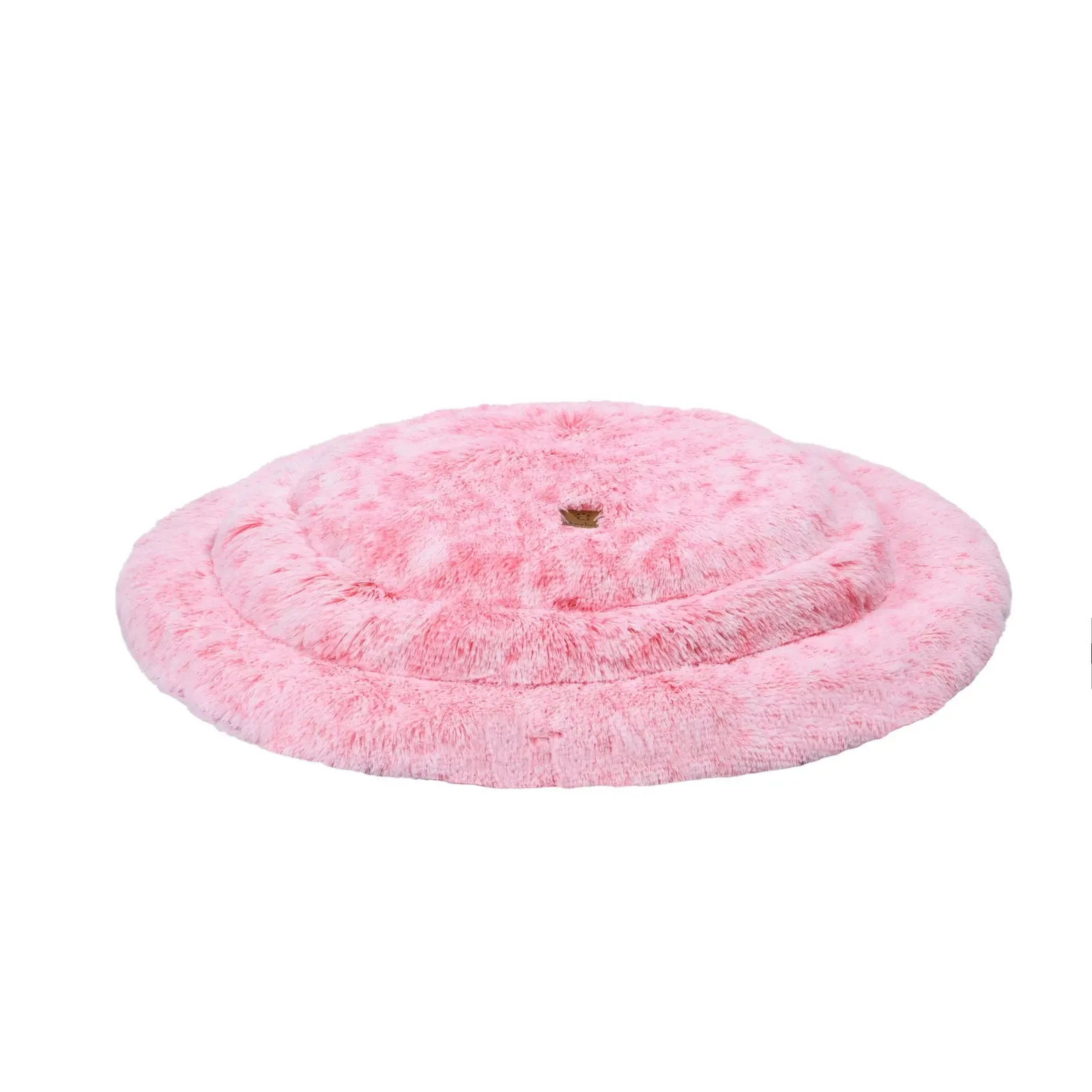 Charlie's Shaggy Faux Fur Round Calming Dog Mat Ombre Pink Small