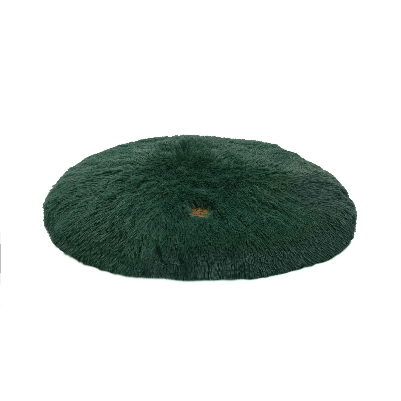 Charlie's Shaggy Faux Fur Round Calming Dog Mat Eden Green Small