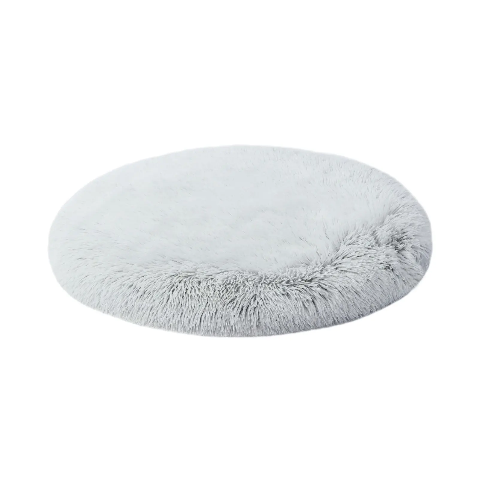 Charlie's Shaggy Faux Fur Round Calming Dog Mat Arctic White Medium