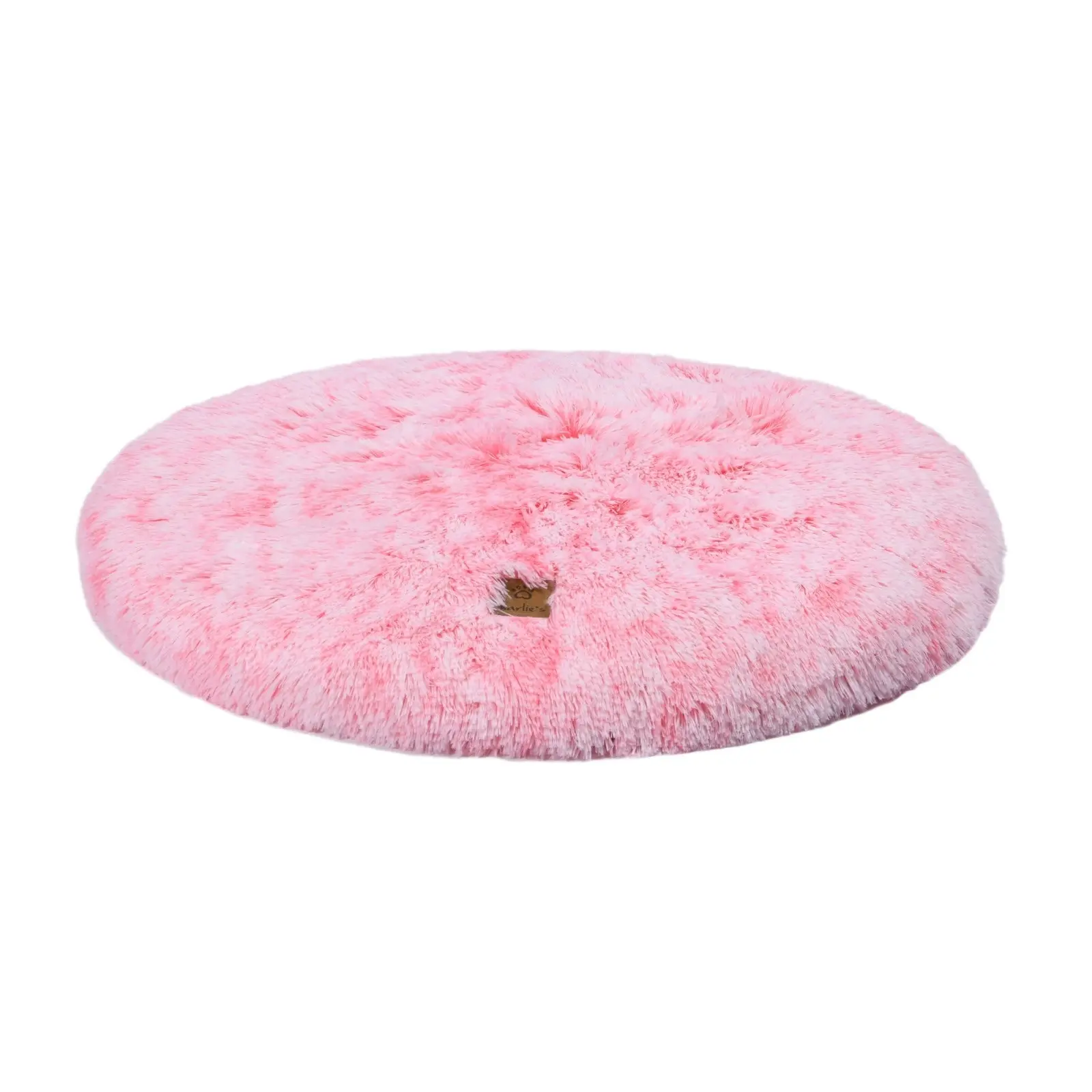 Charlie's Shaggy Faux Fur Round Calming Dog Mat Ombre Pink Medium