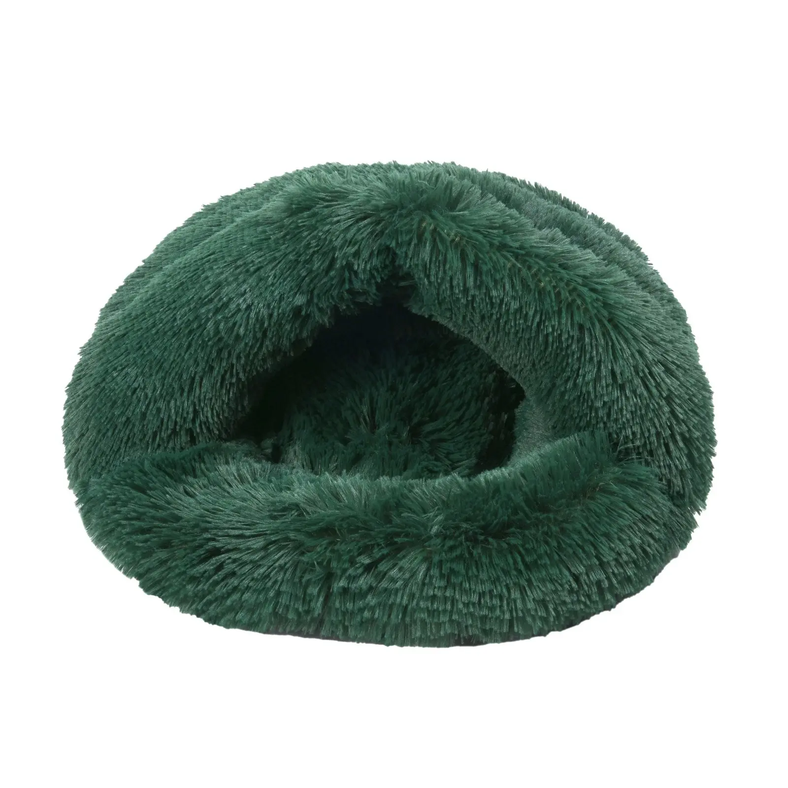 Charlie's Shaggy Fur Faux Igloo Cat Cave Bed Eden Green 60x50cm