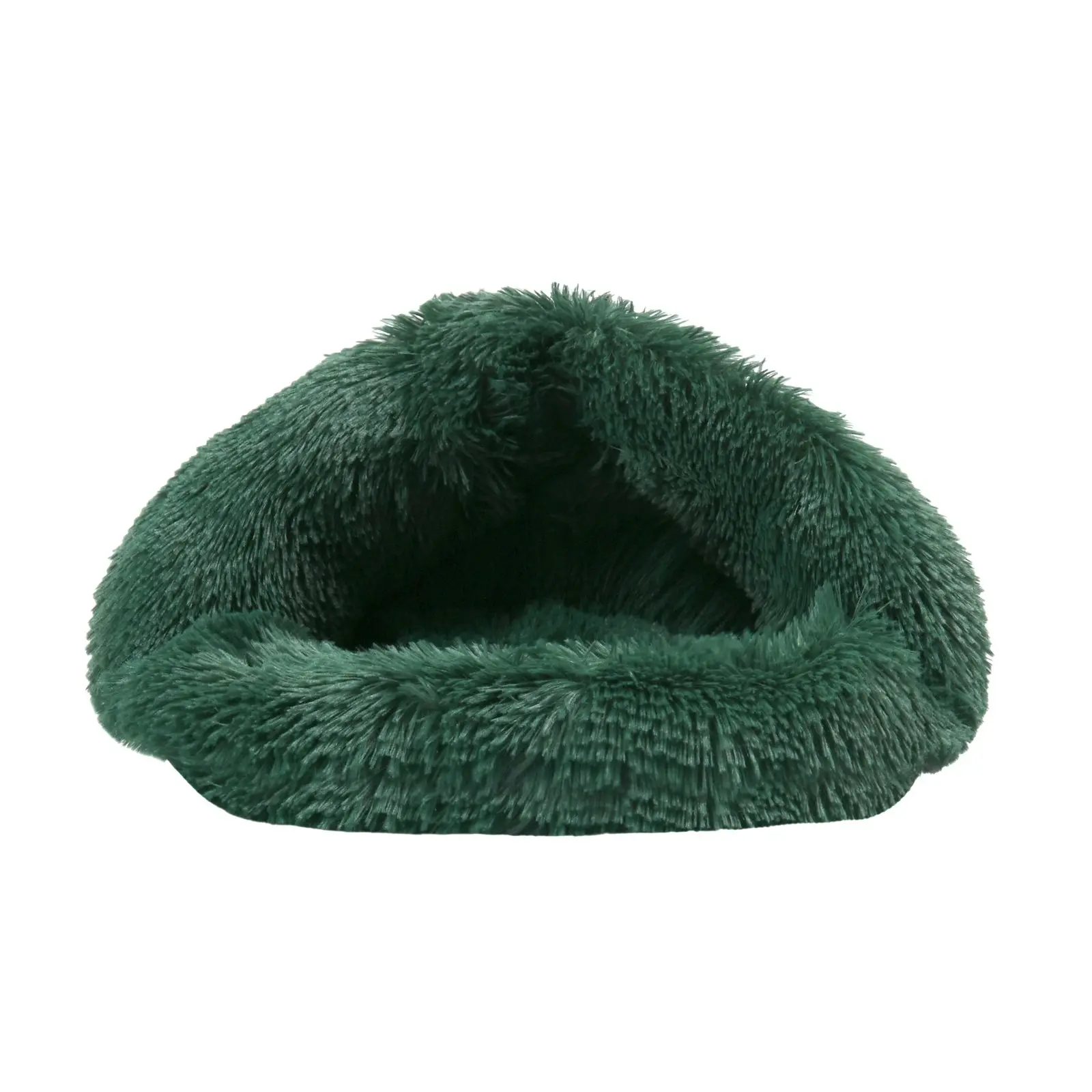 Charlie's Shaggy Fur Faux Igloo Cat Cave Bed Eden Green 60x50cm