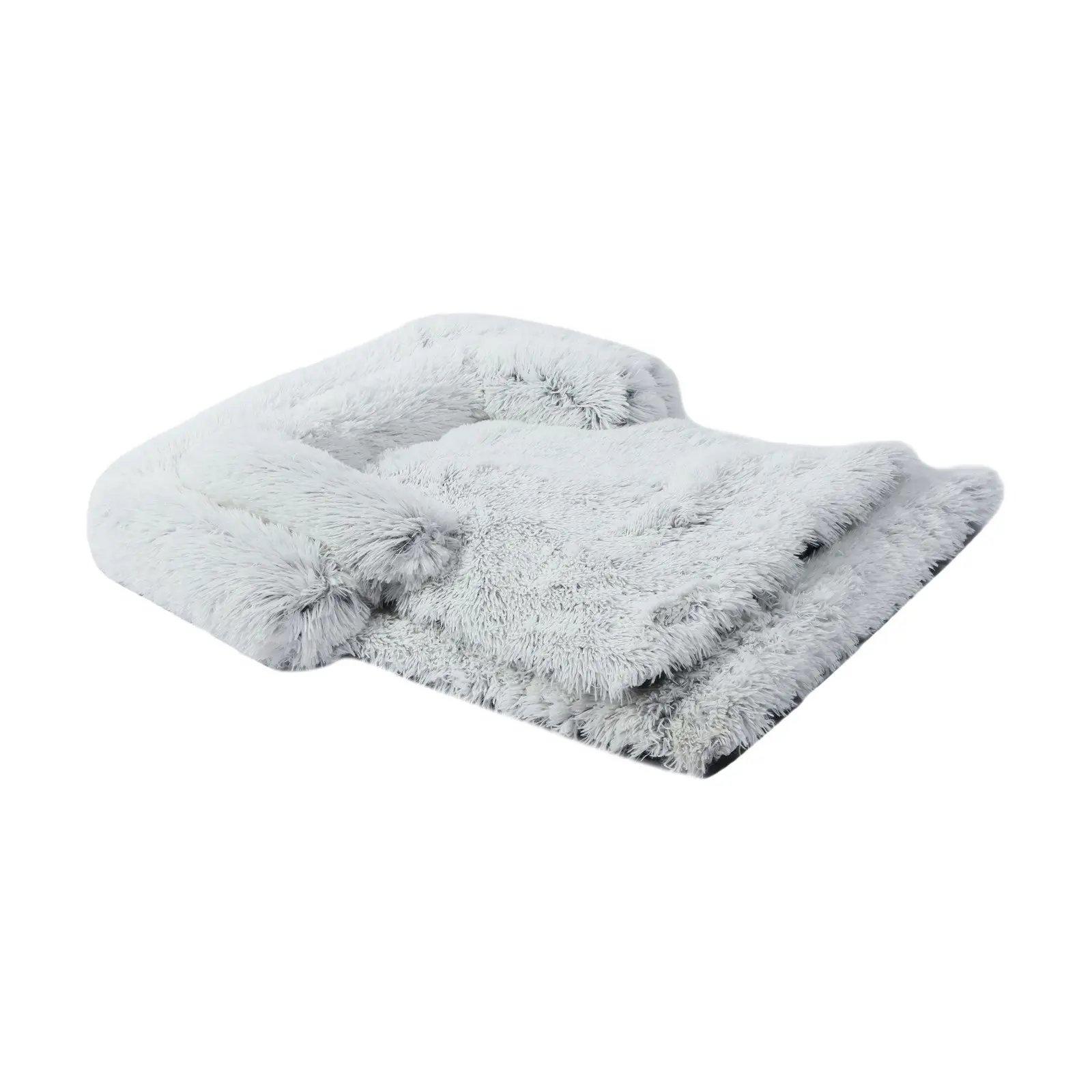 Charlie's Shaggy Faux Fur Bolster Sofa Protector Calming Dog Bed Arctic White Small