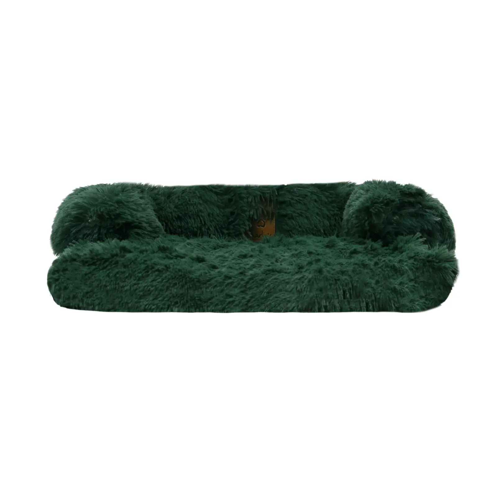 Charlie's Shaggy Faux Fur Bolster Sofa Protector Calming Dog Bed Eden Green Small