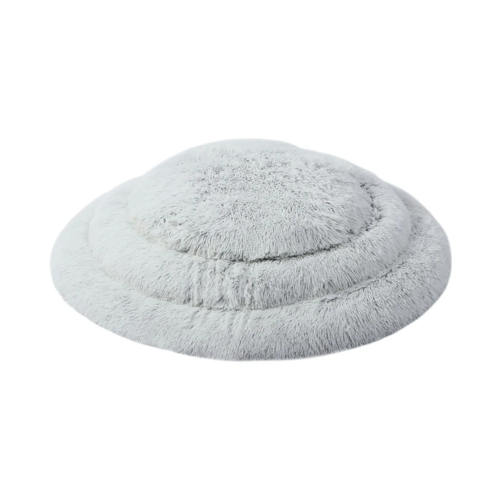 Charlie's Shaggy Faux Fur Round Calming Dog Mat Arctic White Large