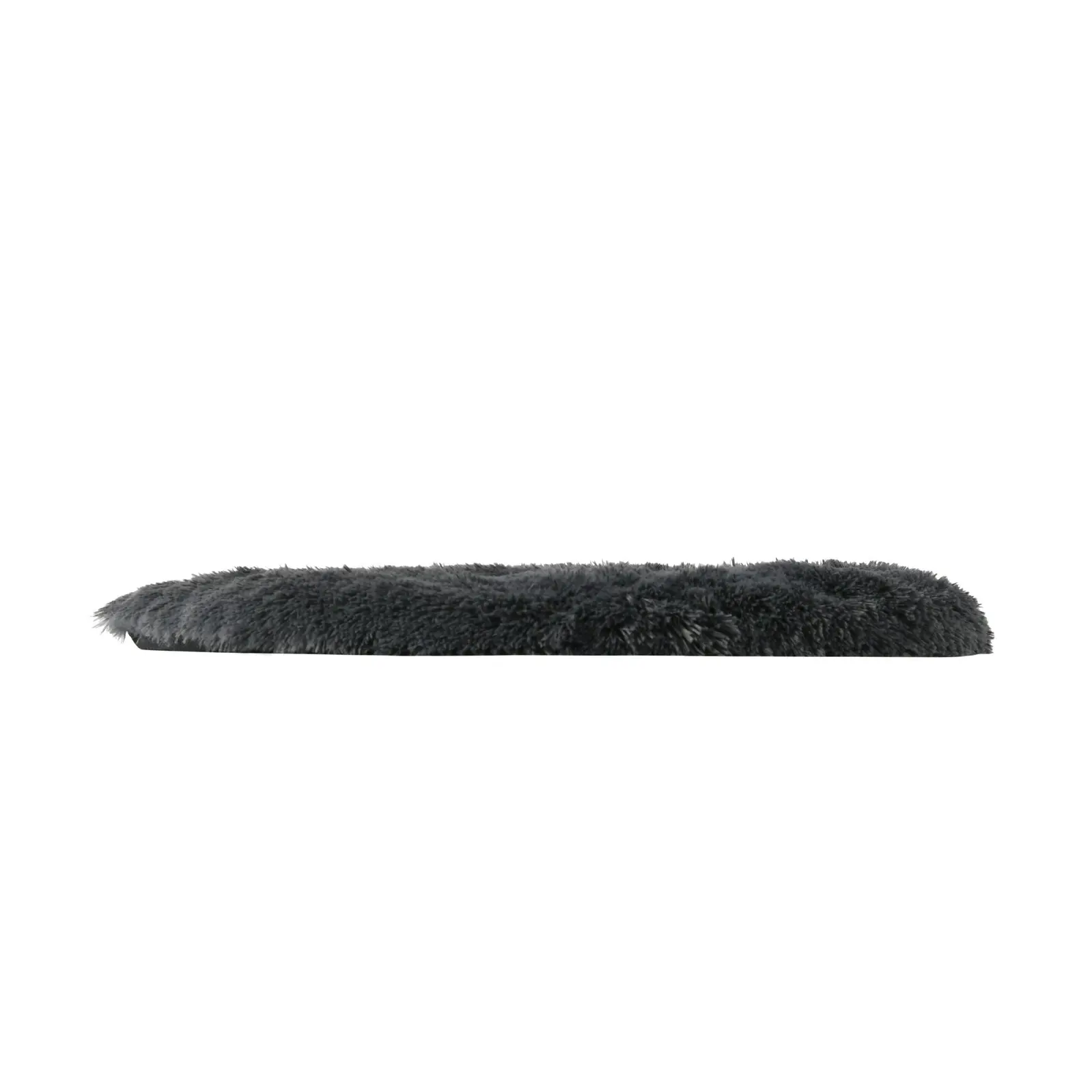 Charlie's Shaggy Faux Fur Round Calming Dog Mat Charcoal Large