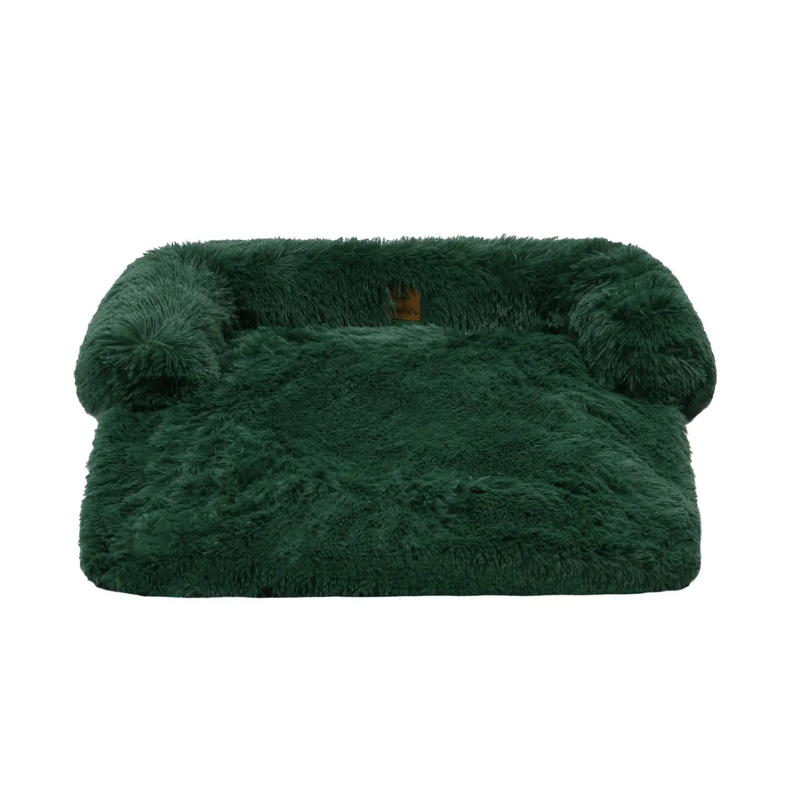 Charlie's Shaggy Faux Fur Bolster Sofa Protector Calming Dog Bed Eden Green Large