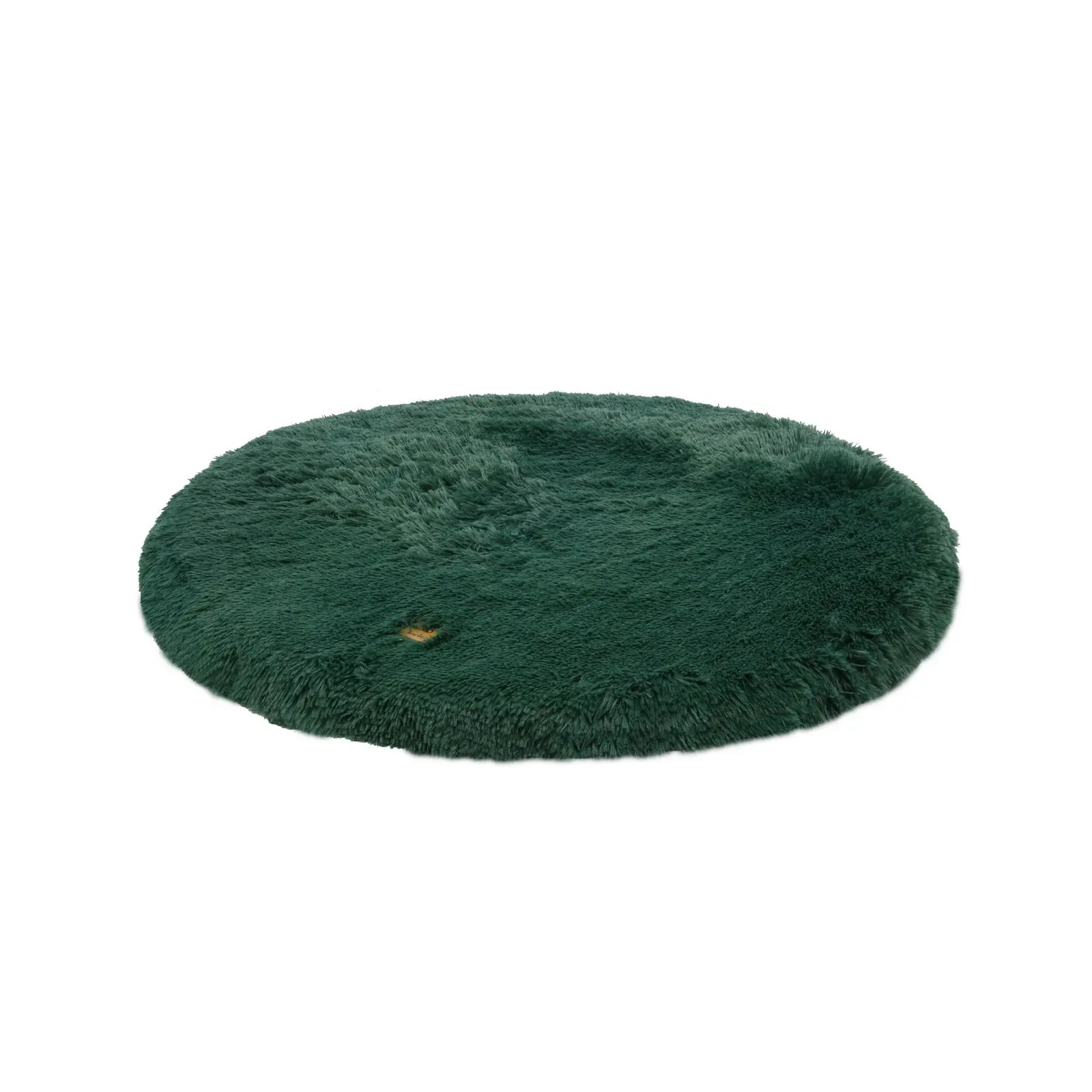 Charlie's Shaggy Faux Fur Round Calming Dog Mat Eden Green Large