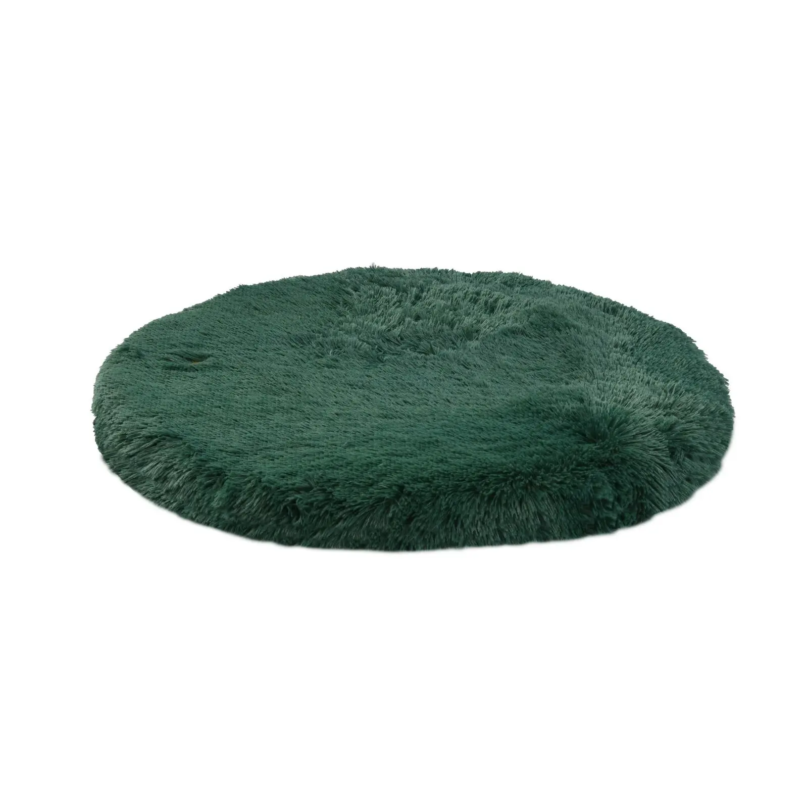 Charlie's Shaggy Faux Fur Round Calming Dog Mat Eden Green Large