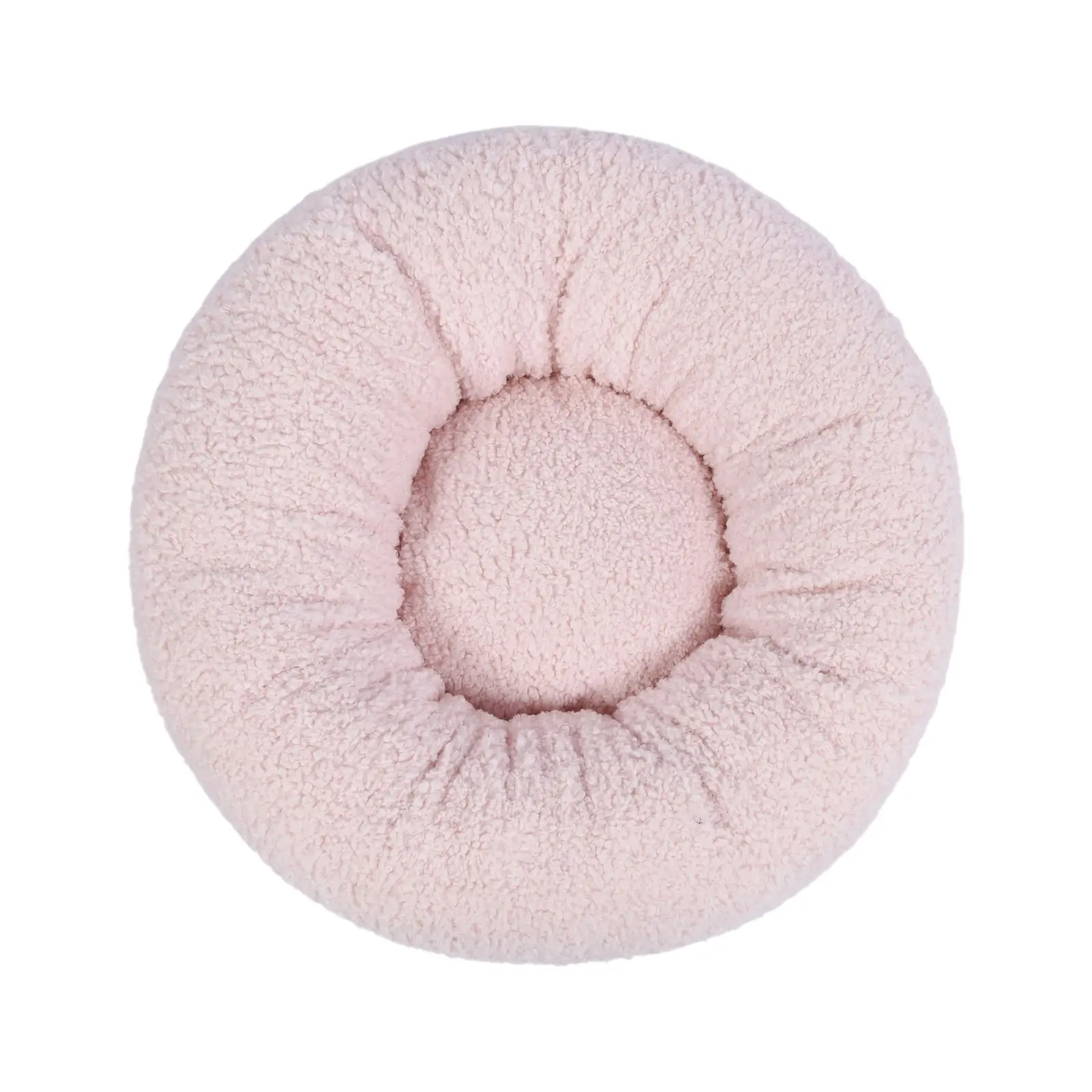 Charlie's Teddy Fleece Round Calming Dog Bed Pink Small