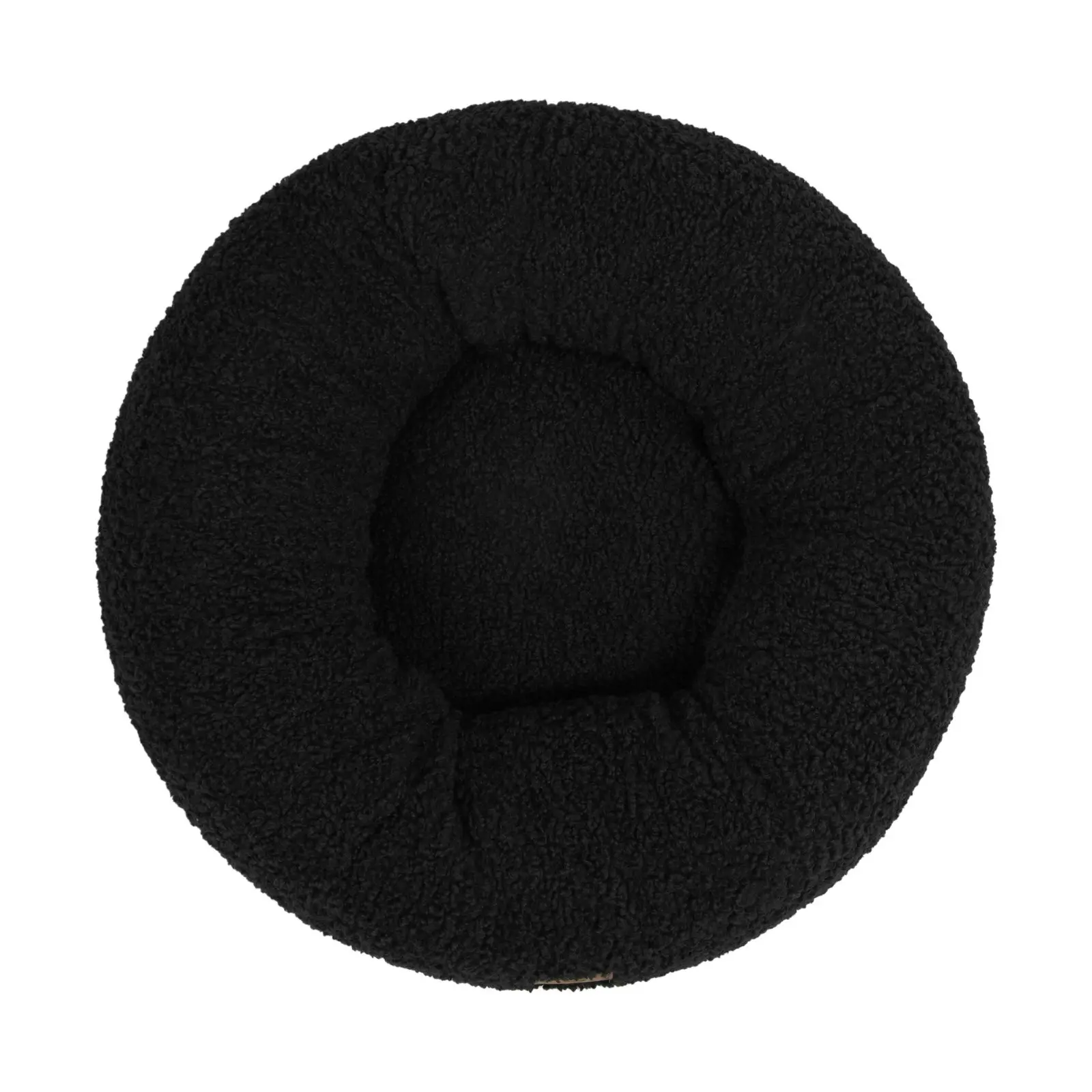 5001183 Charlie's Teddy Fleece Round Bed Charcoal S