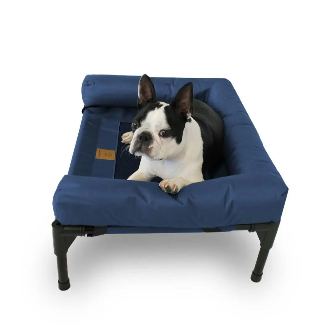 Charlie's Elevated Trampoline Bolster Sofa Dog Bed Blue Small