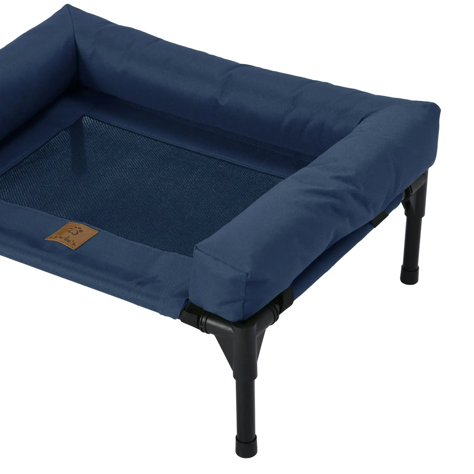 Charlie's Elevated Trampoline Bolster Sofa Dog Bed Blue Small