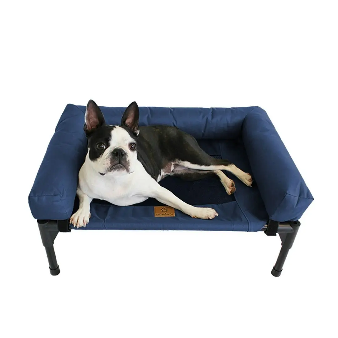 Charlie's Elevated Trampoline Bolster Sofa Dog Bed Blue Small