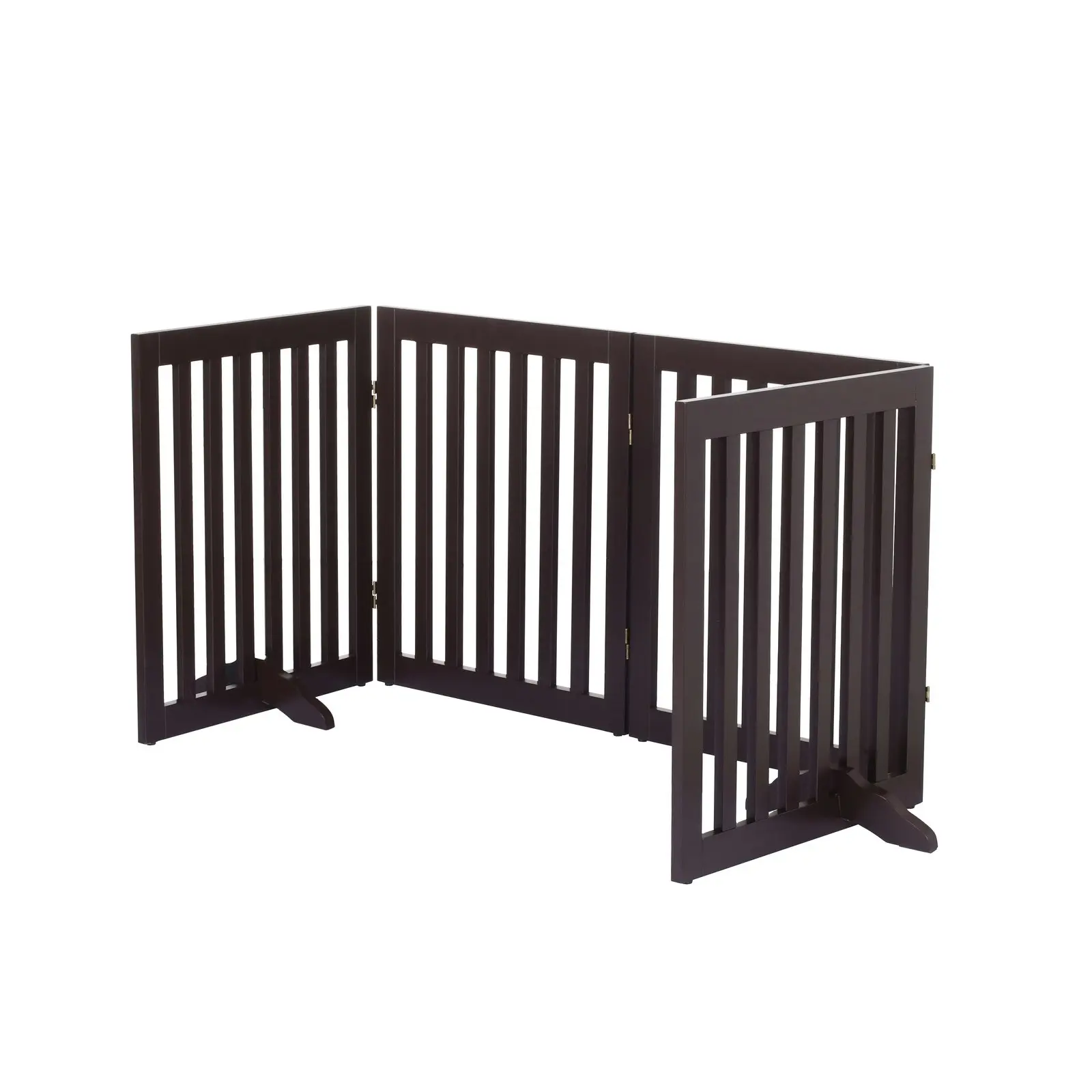 Charlie's Wooden 4 Panel Freestanding Dog Gate Brown