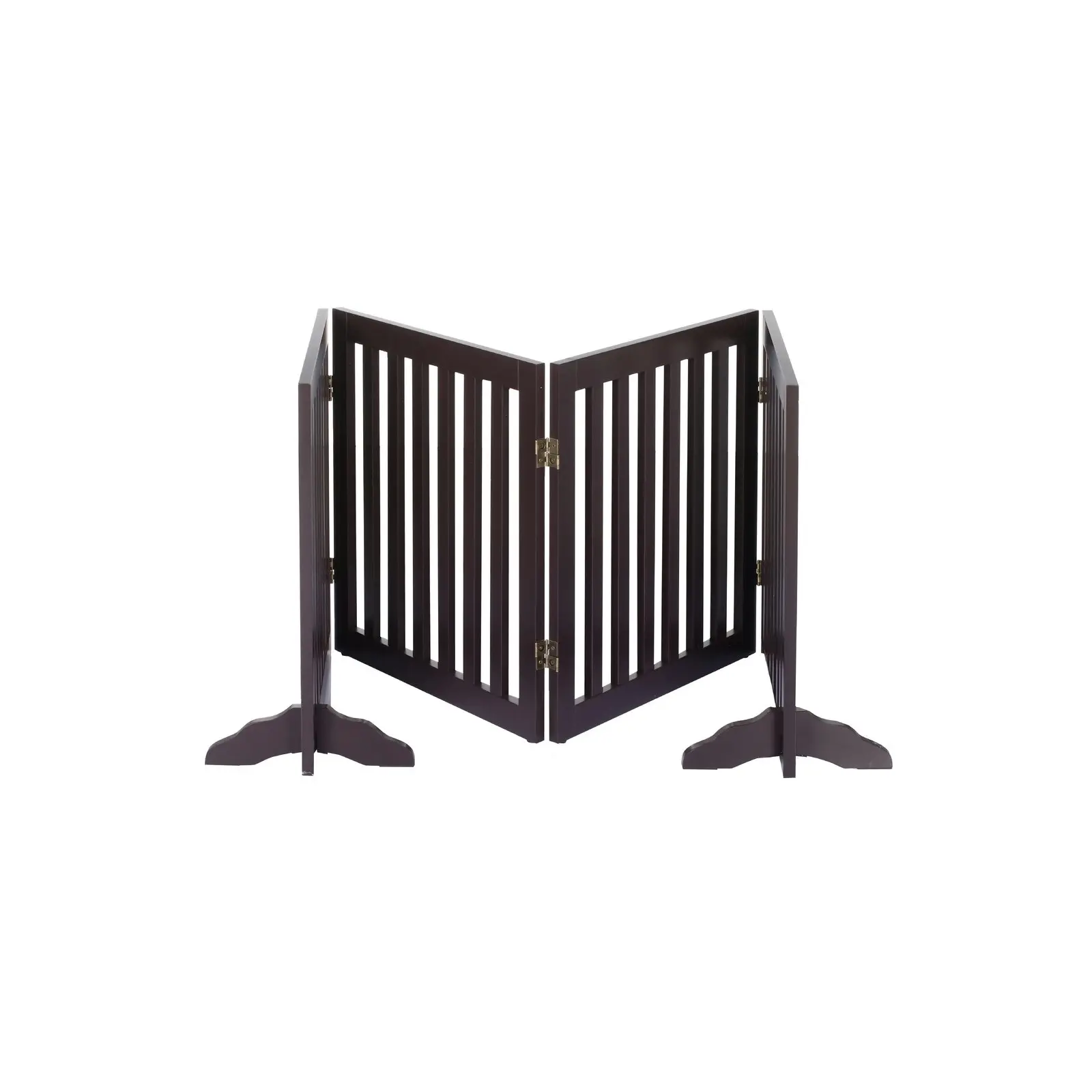 Charlie's Wooden 4 Panel Freestanding Dog Gate Brown