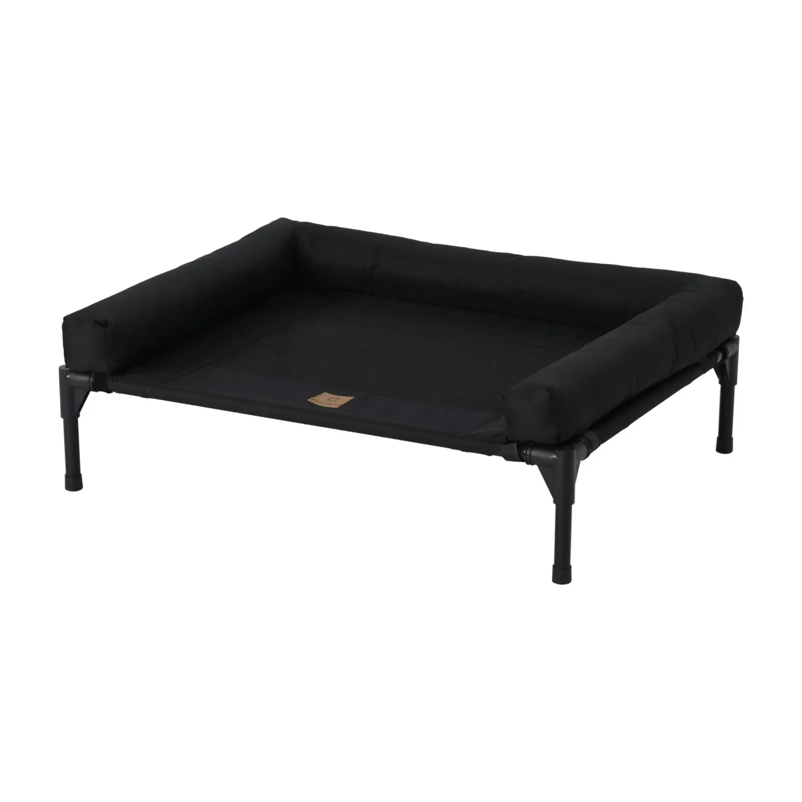 Charlie's Elevated Trampoline Bolster Sofa Dog Bed Black Medium