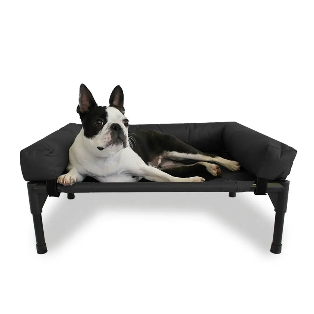 Charlie's Elevated Trampoline Bolster Sofa Dog Bed Black Medium