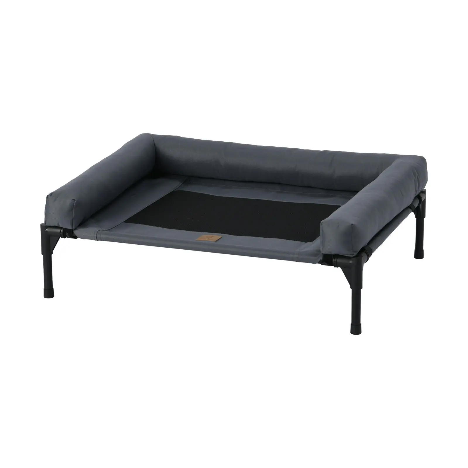 Charlie's Elevated Trampoline Bolster Sofa Dog Bed Grey Medium