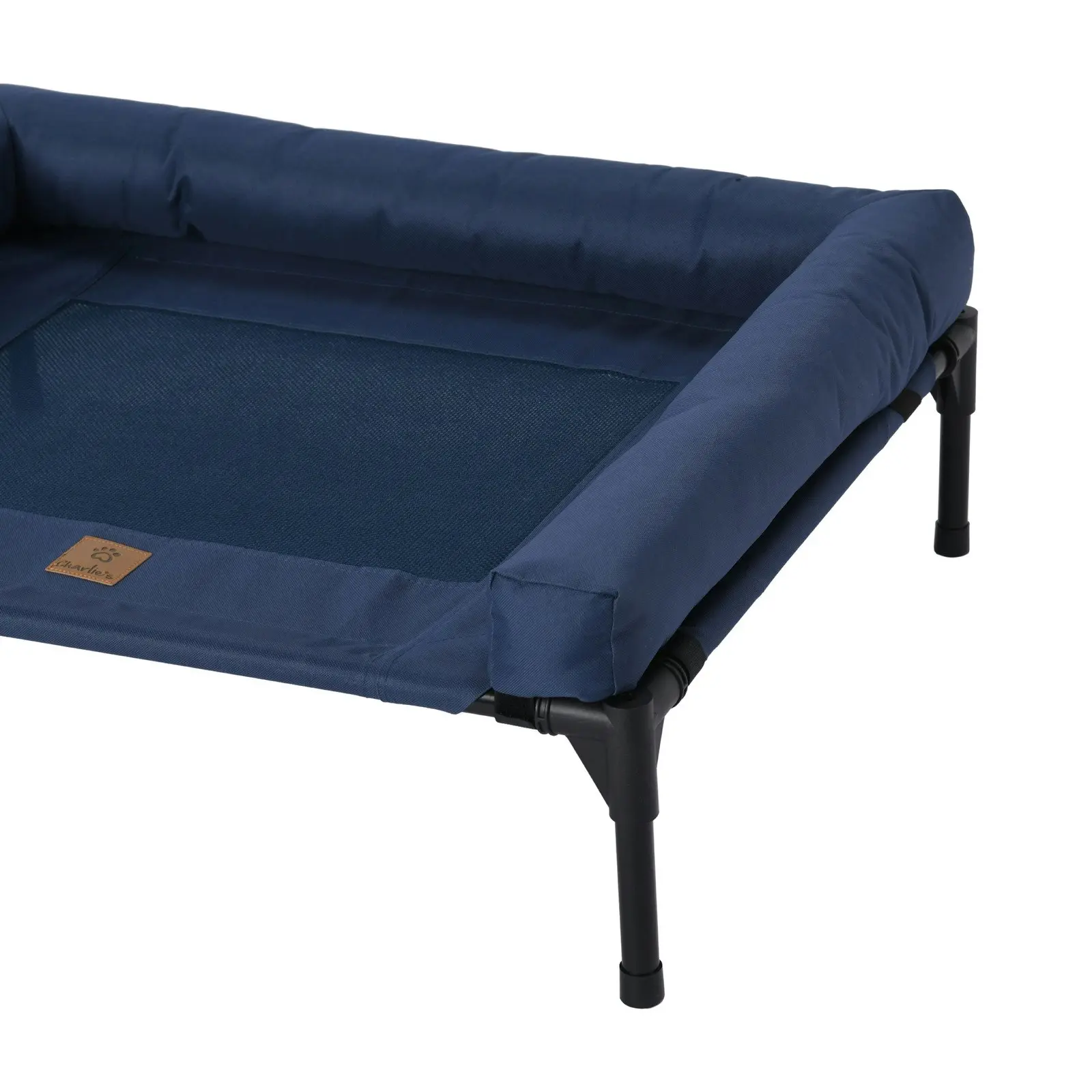 Charlie’s Pet Trampoline Bolster Sofa Bed Blue Medium 81.3 x 63.5 x 26.7cm