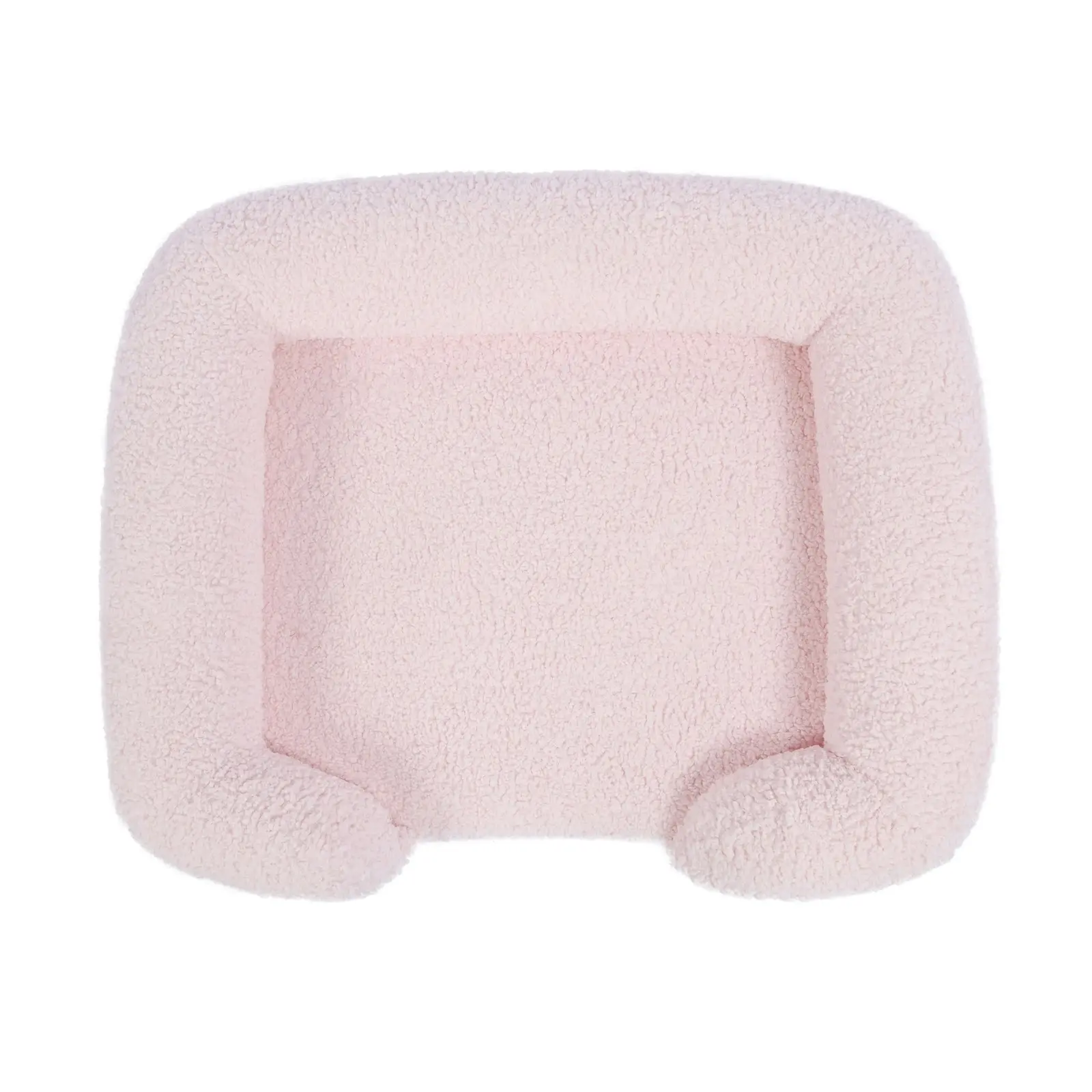 Charlie's Teddy Fleece Orthopedic Memory Foam Sofa Dog Bed with Bolster Pink Small