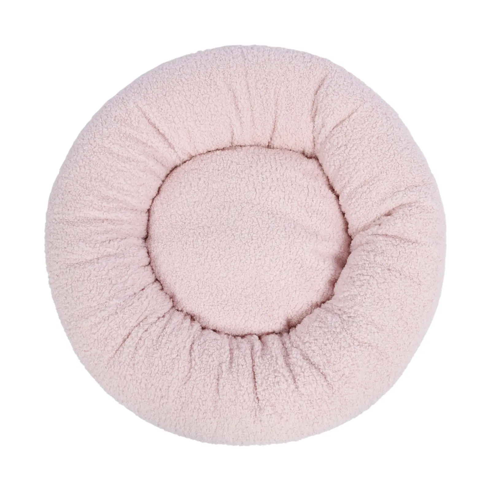 Charlie's Teddy Fleece Round Calming Dog Bed Pink Medium