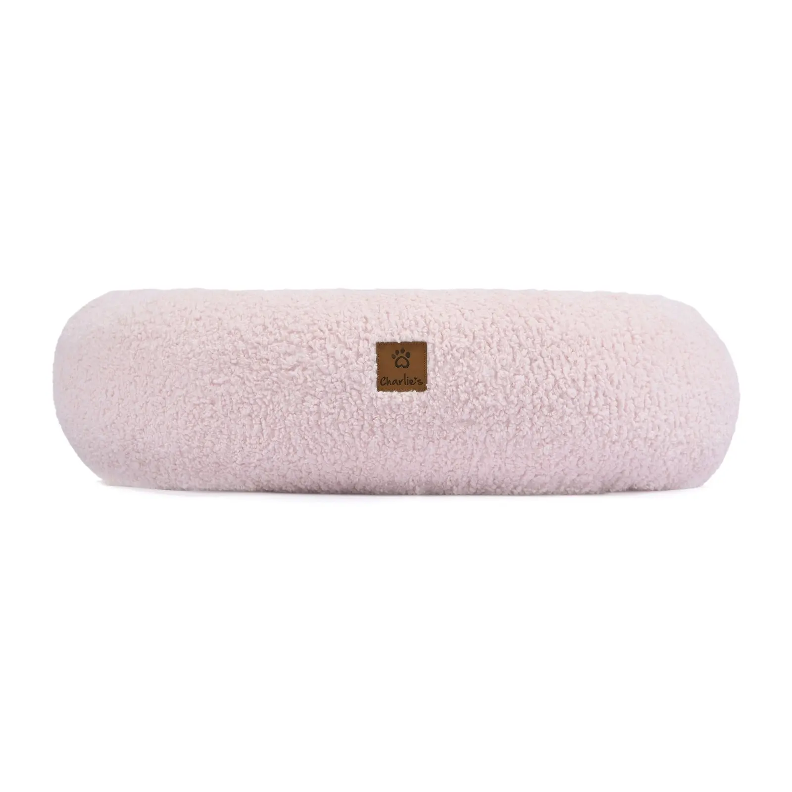 Charlie's Teddy Fleece Round Calming Dog Bed Pink Medium