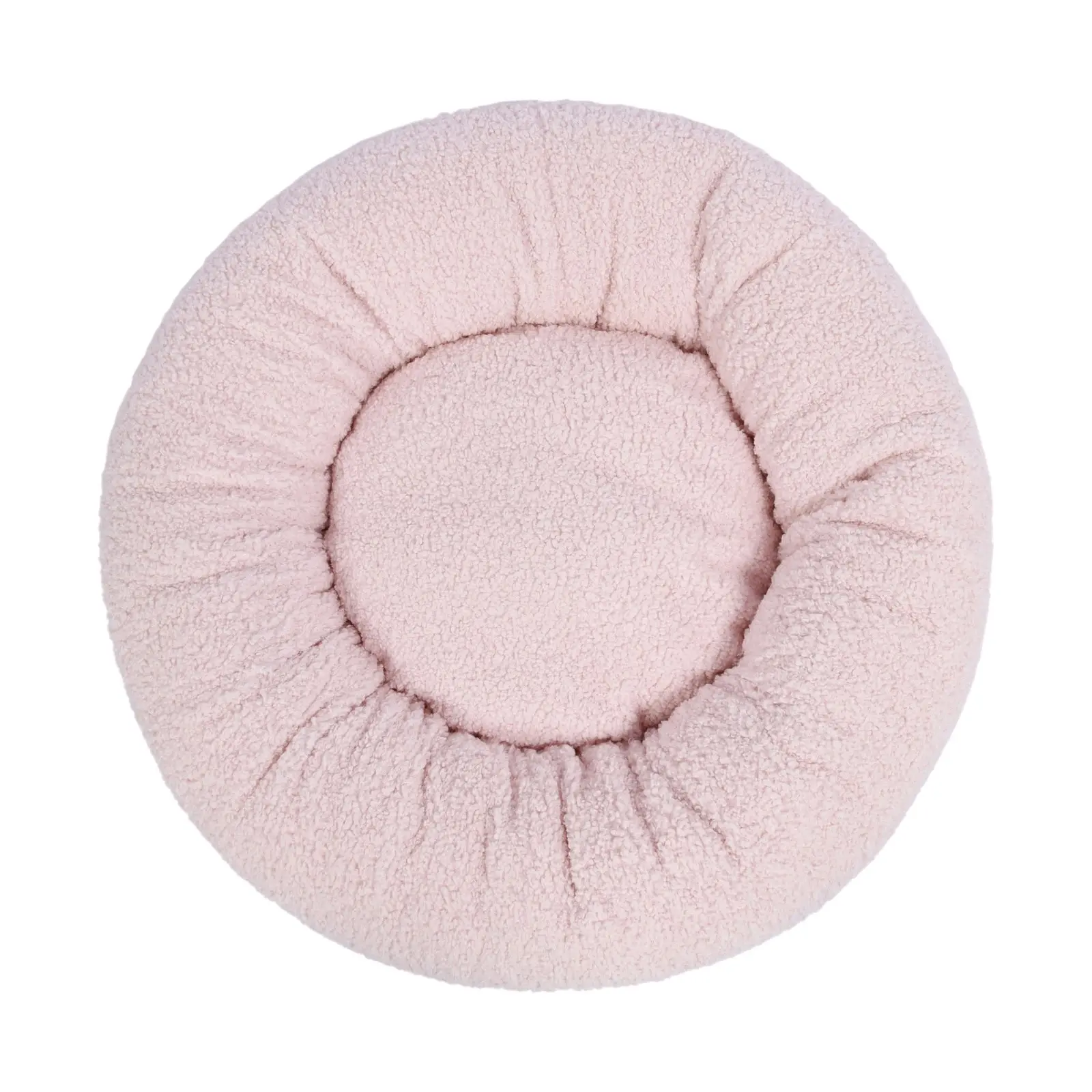 Charlie's Teddy Fleece Round Calming Dog Bed Pink Medium