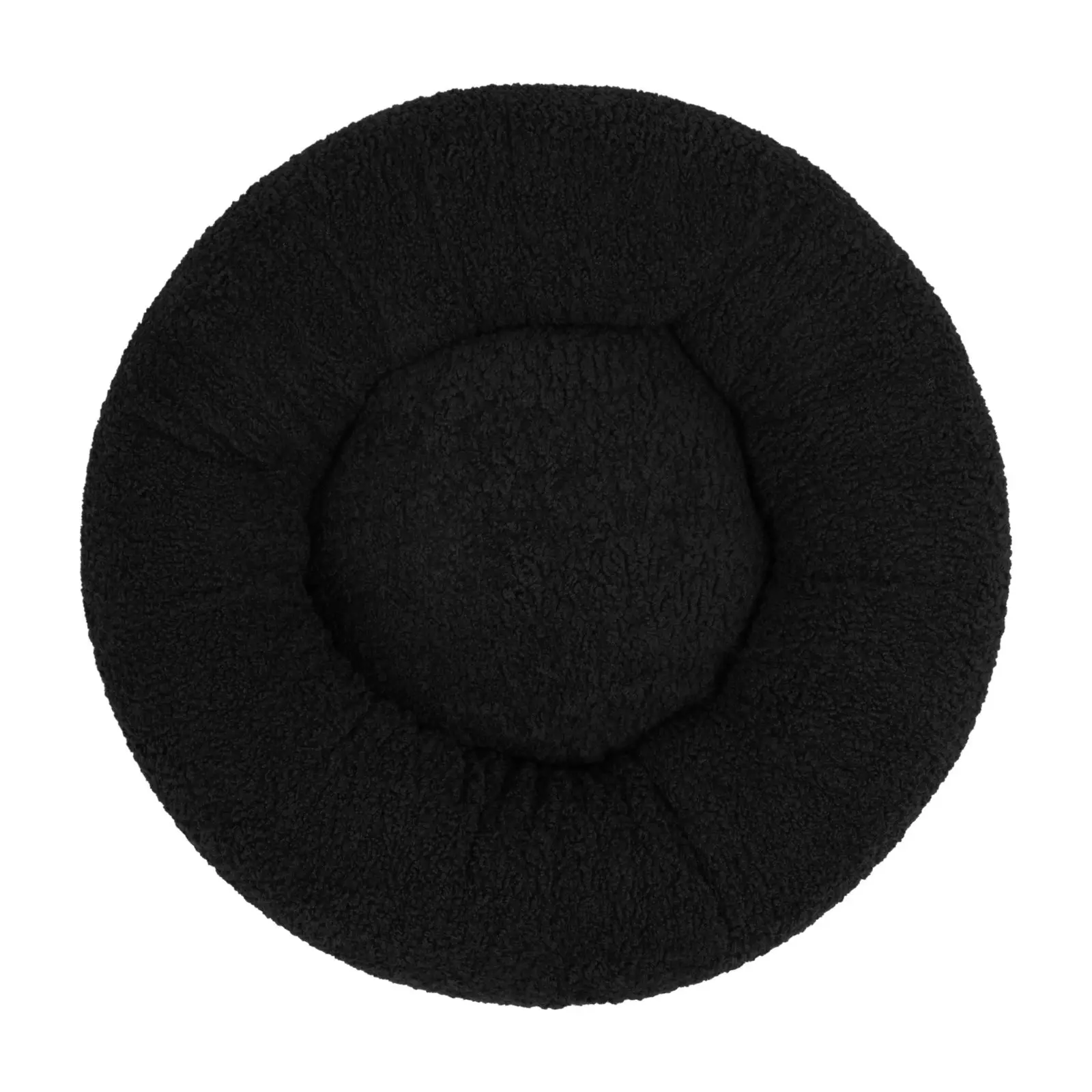 Charlie's Teddy Fleece Round Calming Dog Bed Charcoal Medium